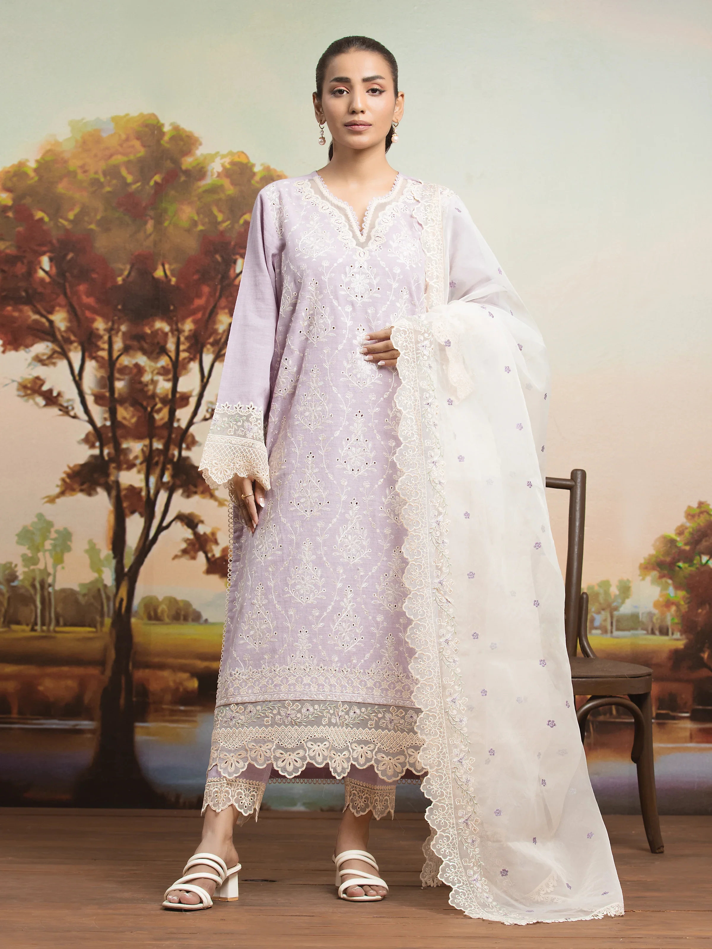 Unstitched Embroidered Khaddar Suit - EWU24V11-30208-3P