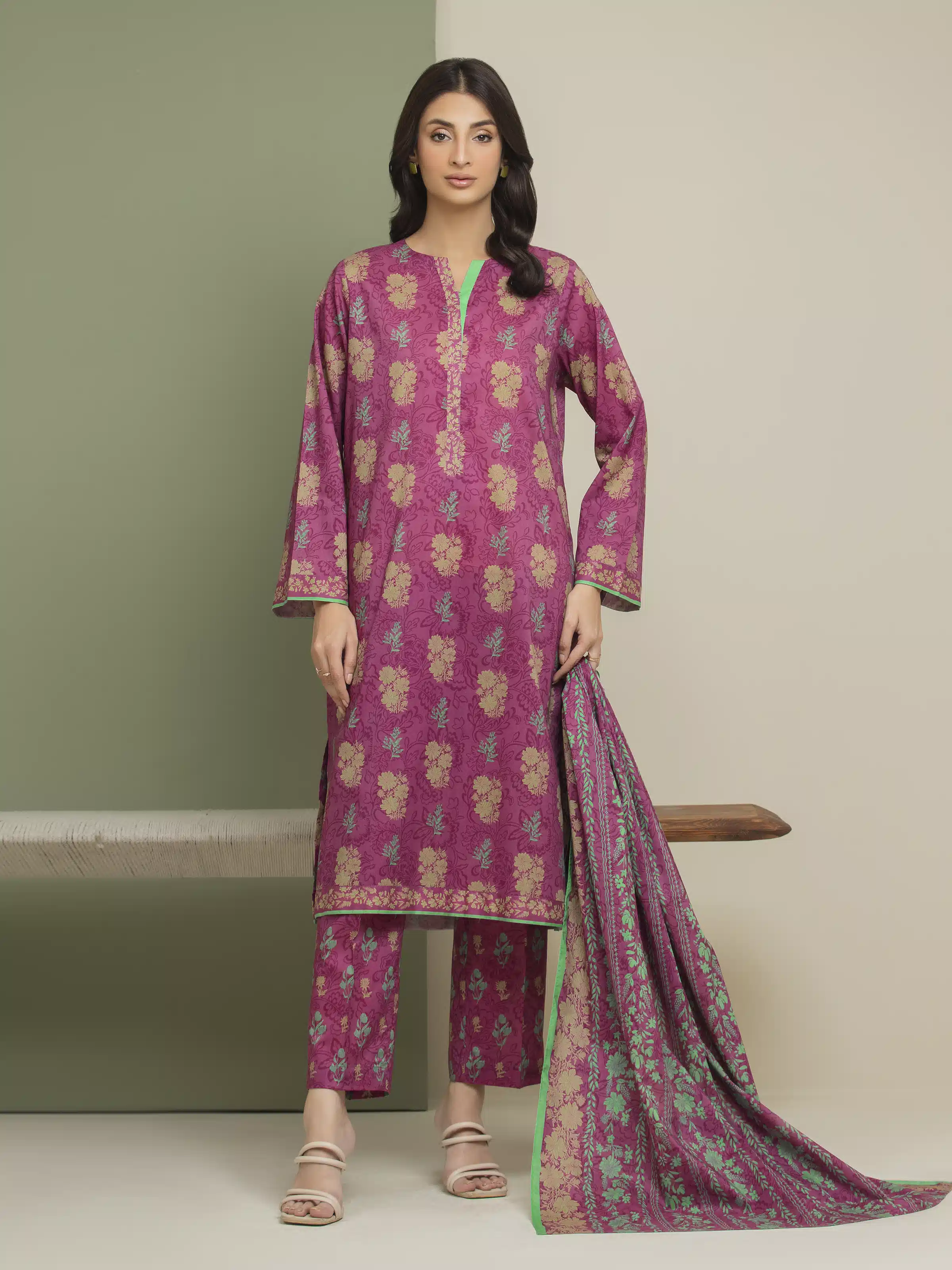 Unstitched Printed Lawn Suit - EWU5A1-35177-3P