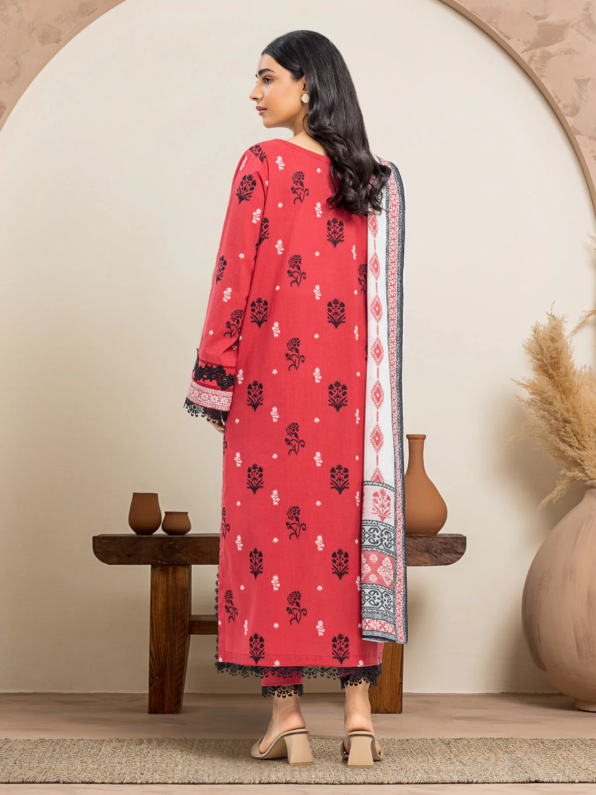 Unstitched Embroidered Jacquard Shirt Trouser - EWU24V3-30034ST - Image 2