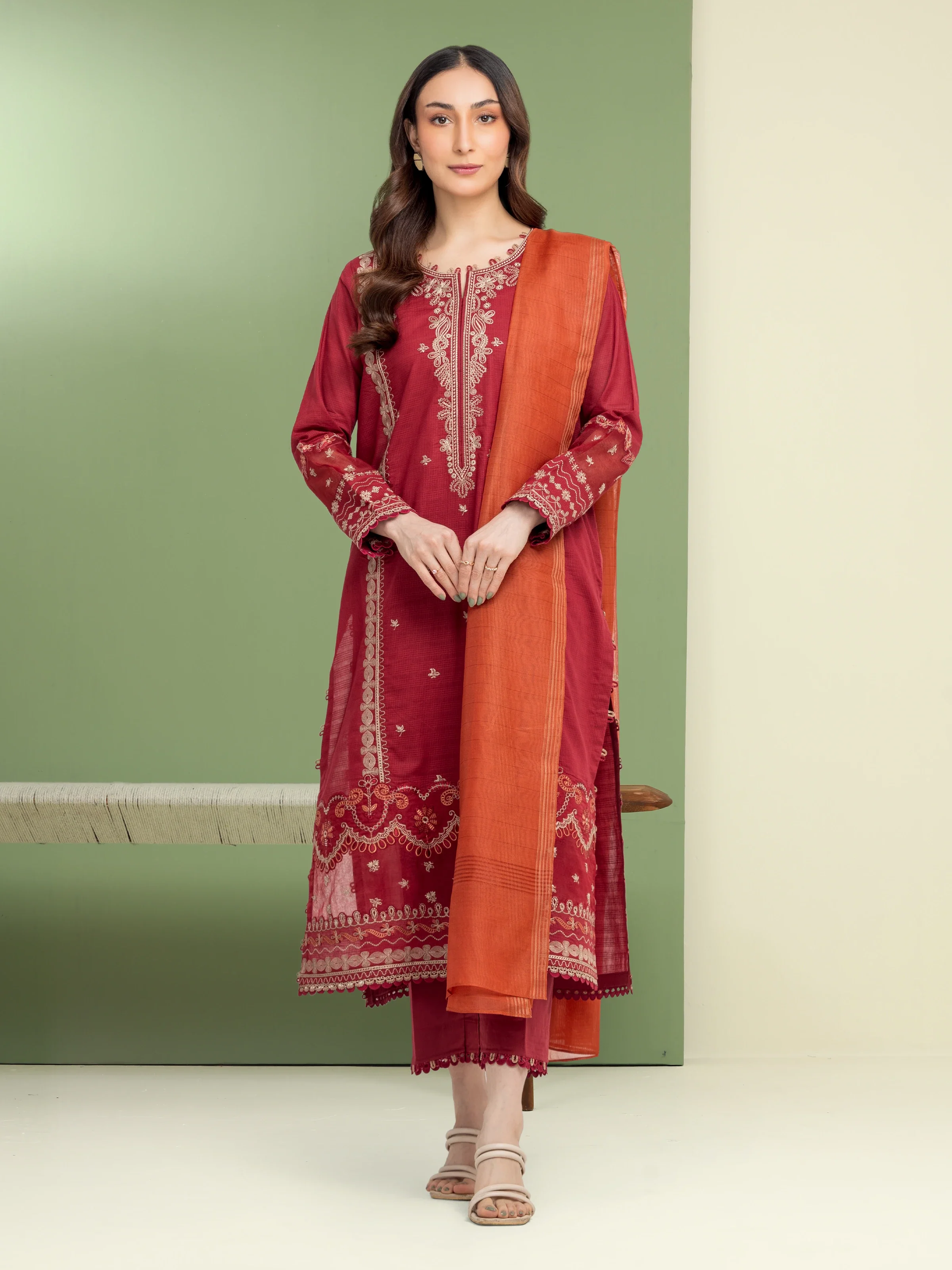 Unstitched Embroidered Lawn Suit - EWU5V1-31239-3P