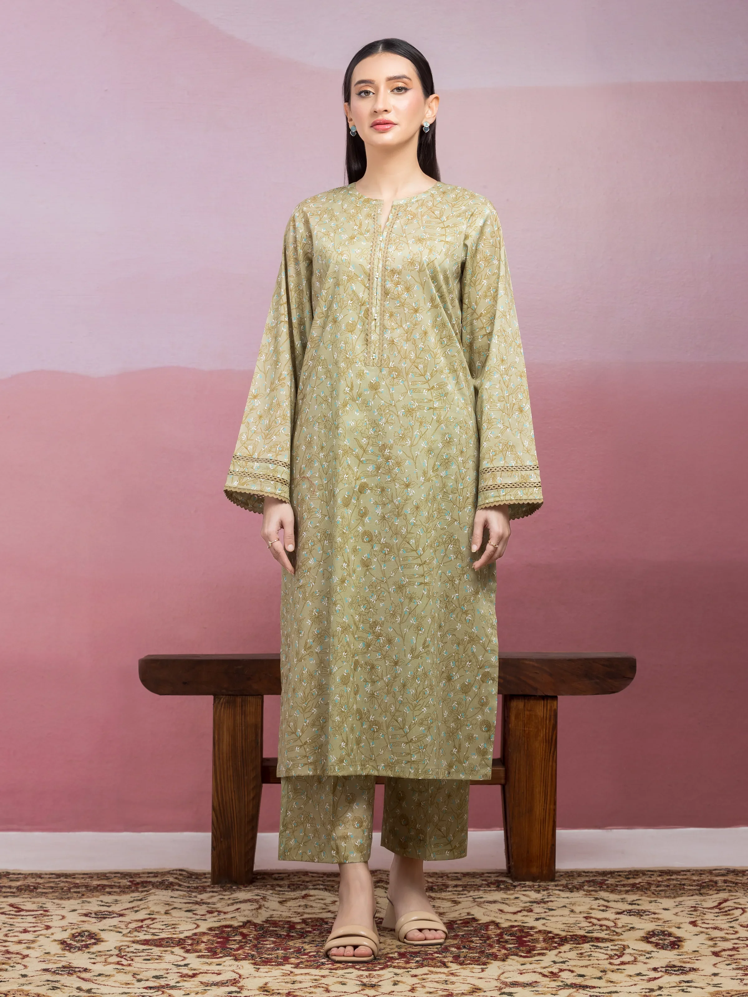 Unstitched Printed Lawn Shirt Trouser - EWU5A1-35413ST