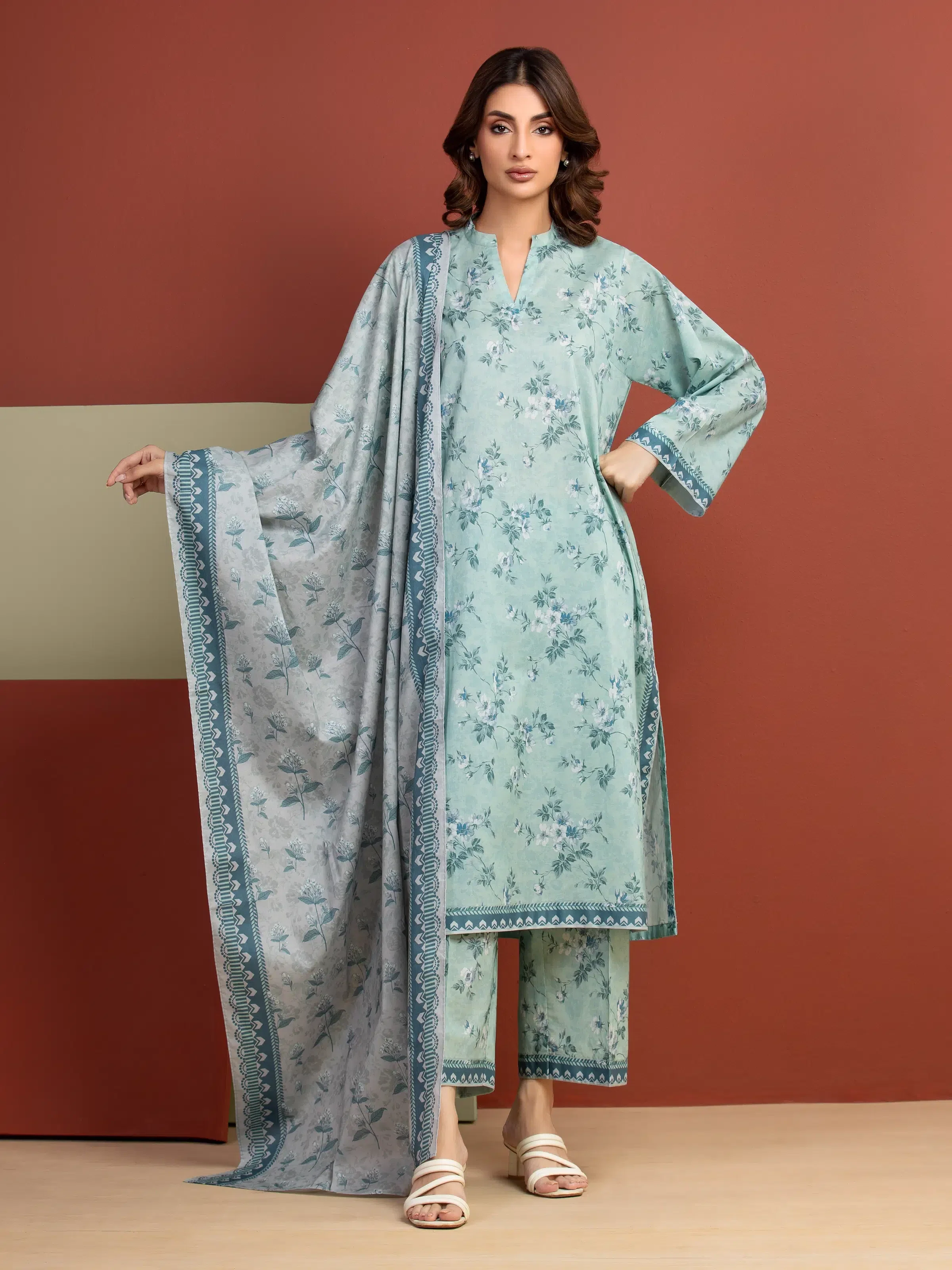 Unstitched Printed Lawn Suit - EWU5A1-35294-3P