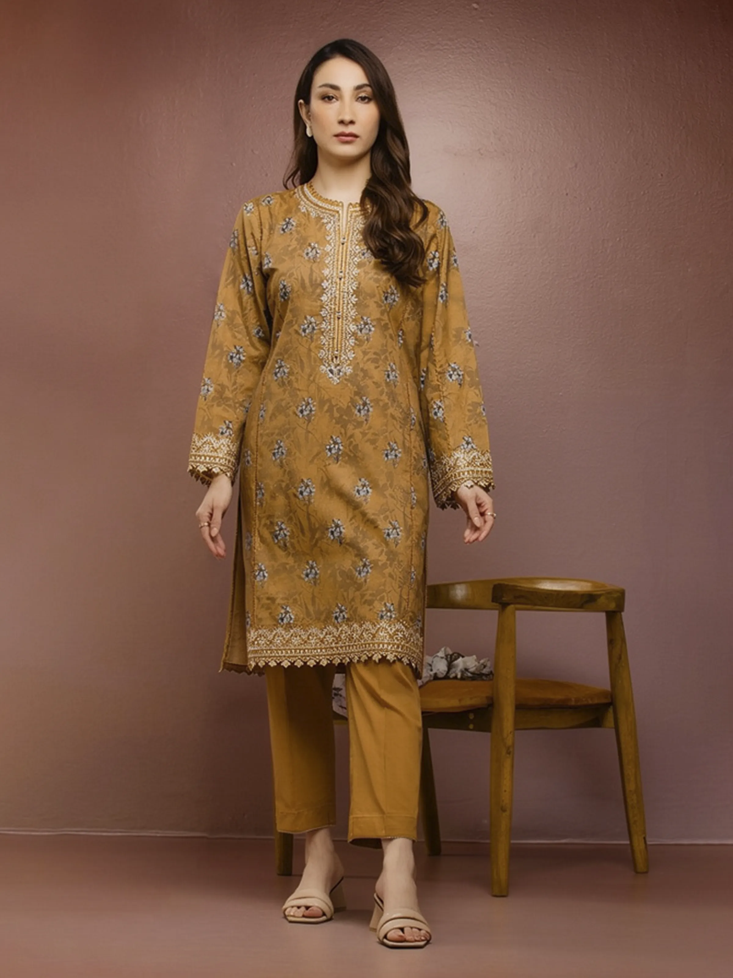 Unstitched Embroidered Cambric Shirt - EWU5V2-31050S