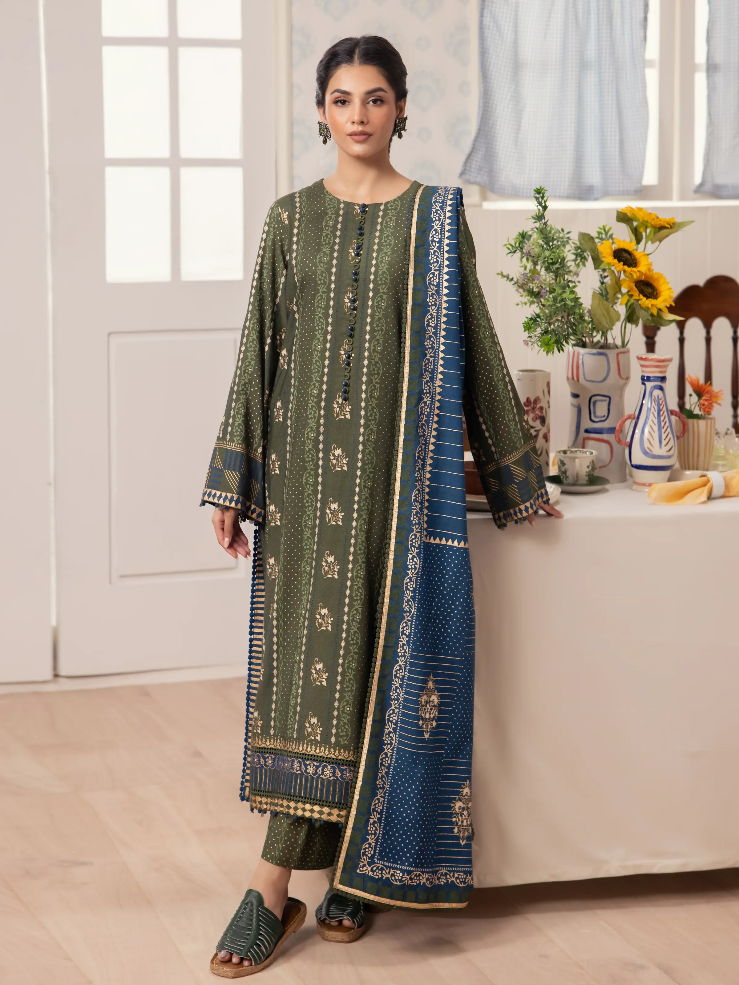 Unstitched Block Print Cambric Suit - EWU24M1-056