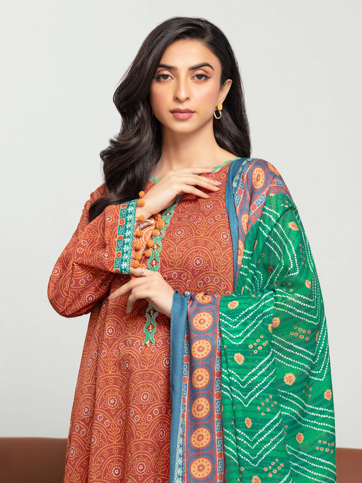 Unstitched Printed Khaddar Shirt - EWU23A3S-27600S - Image 3