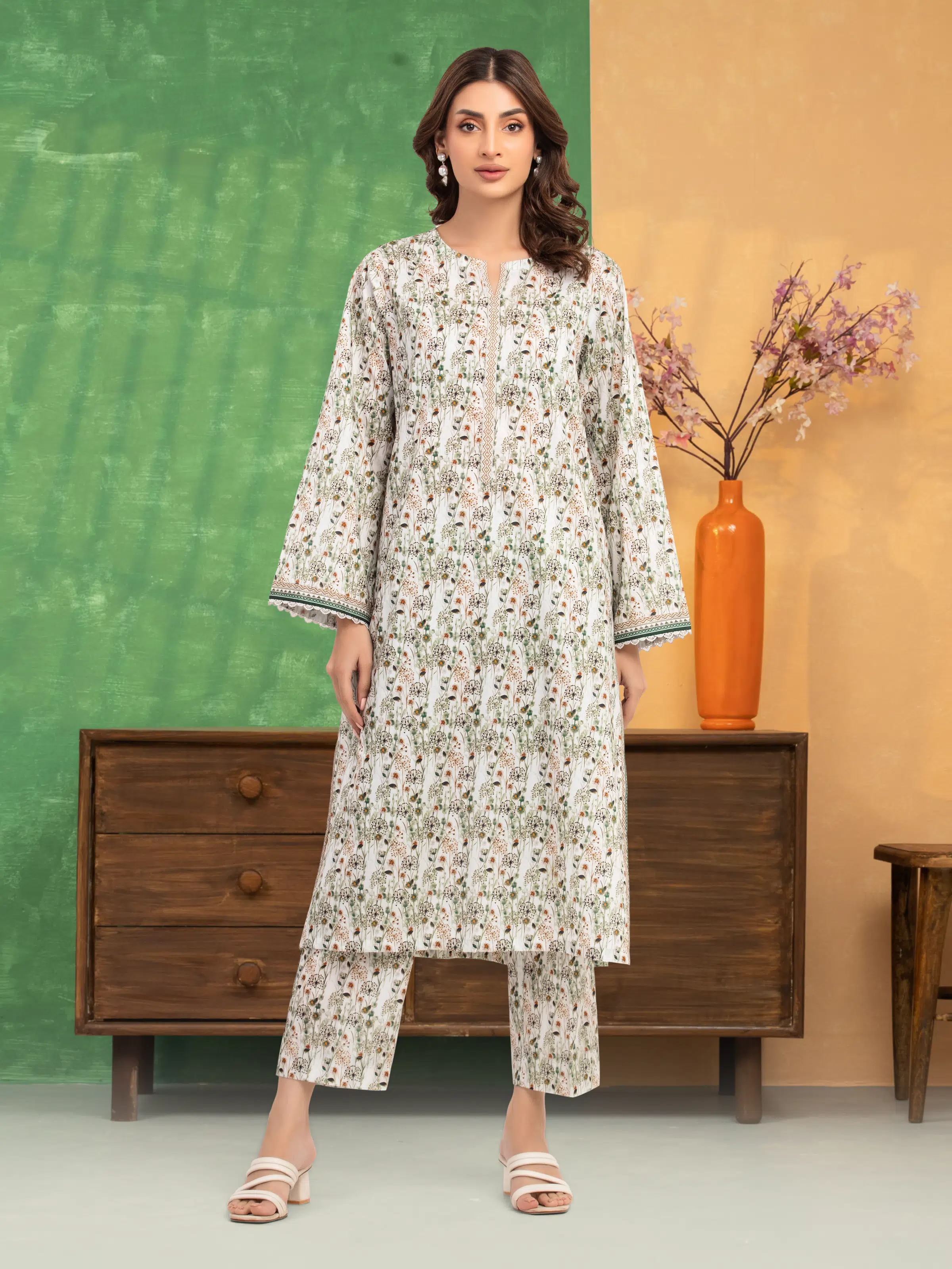 Unstitched Printed Lawn Shirt Trouser - EWU5A1-35433ST