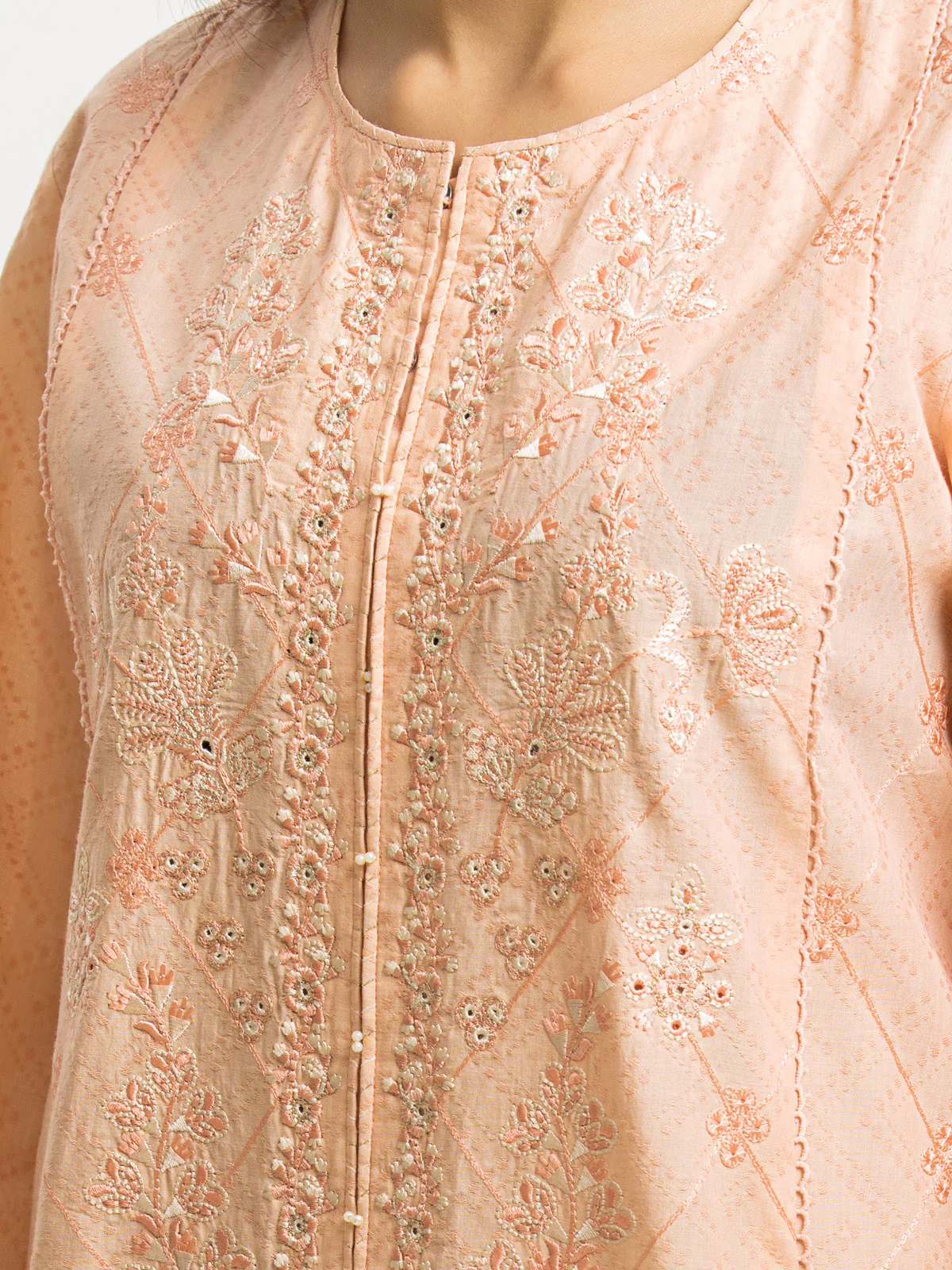 Unstitched Embroidered Dobby Suit - EWU24V7-28638-3P - Image 5