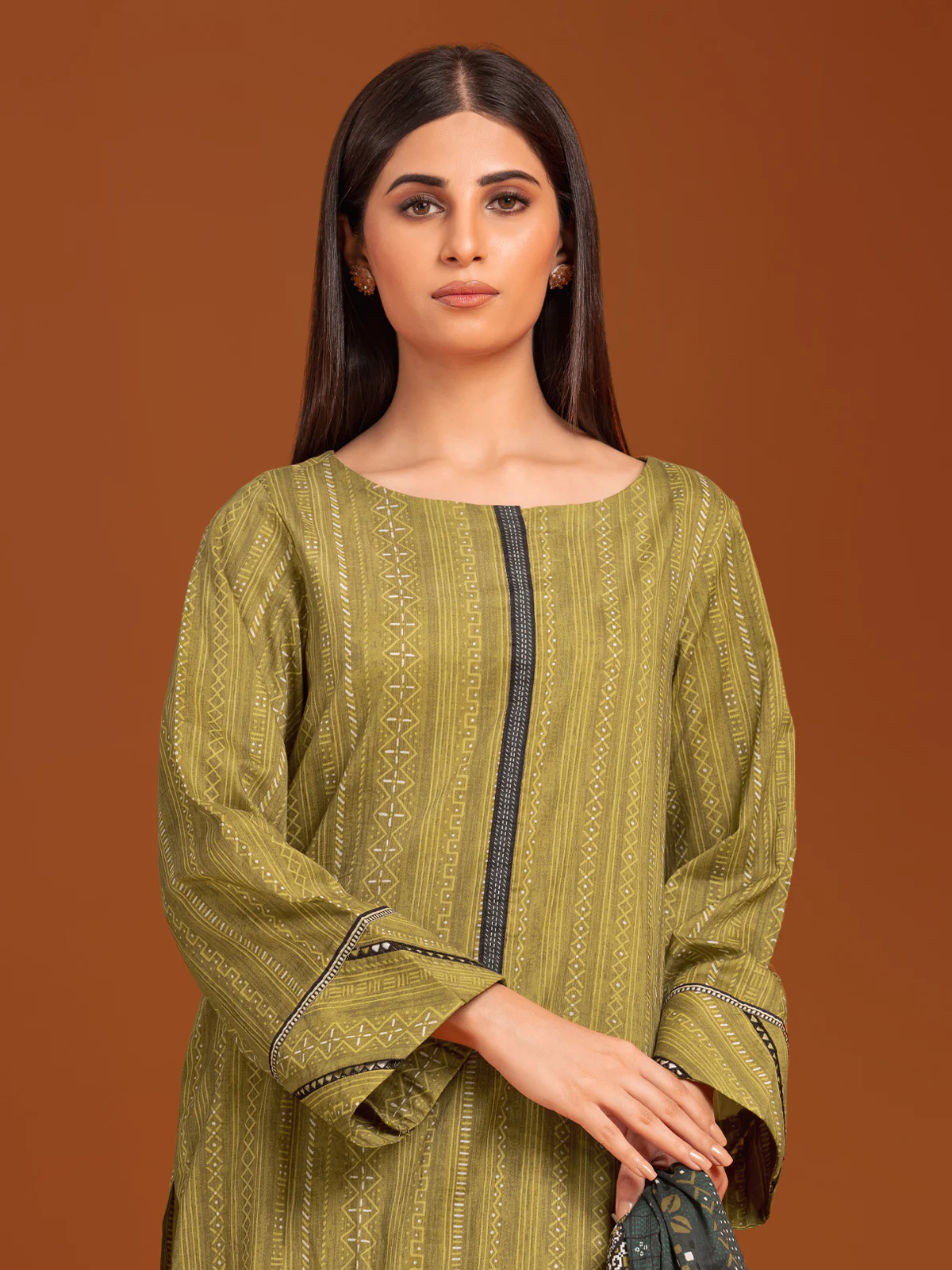 Unstitched Printed Khaddar Shirt - EWU23A3-27170S - Image 2
