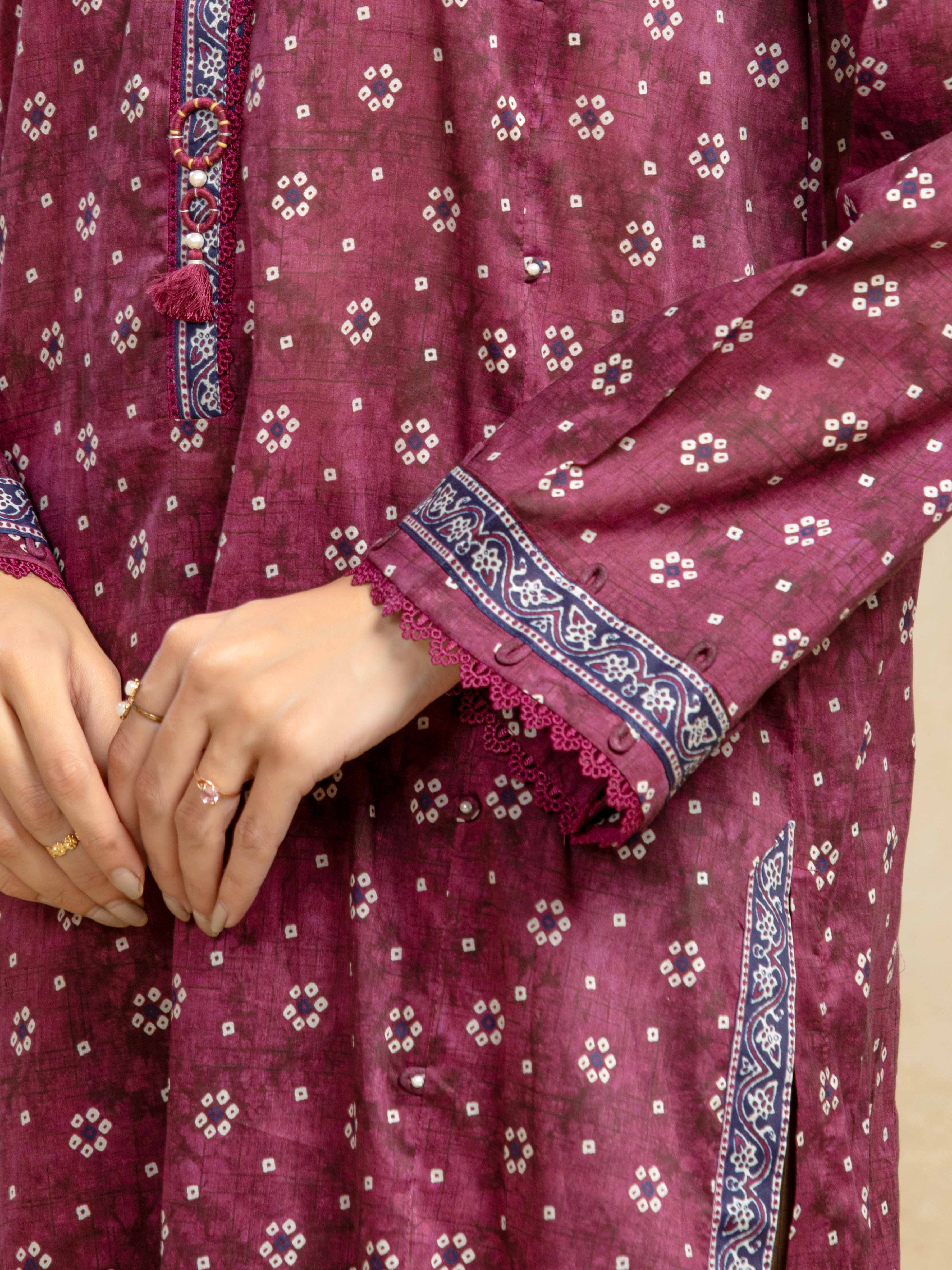 Unstitched Printed Khaddar Suit - EWU5A3-36107-3P - Image 3