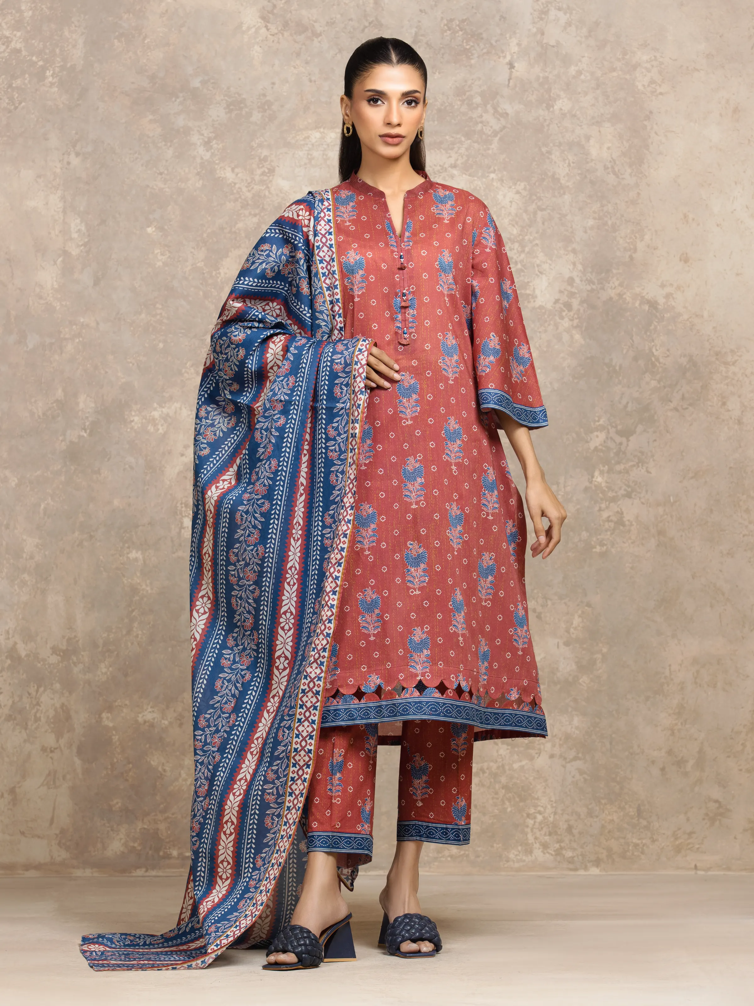 Unstitched Printed Khaddar Shirt - EWU5A3-36131S