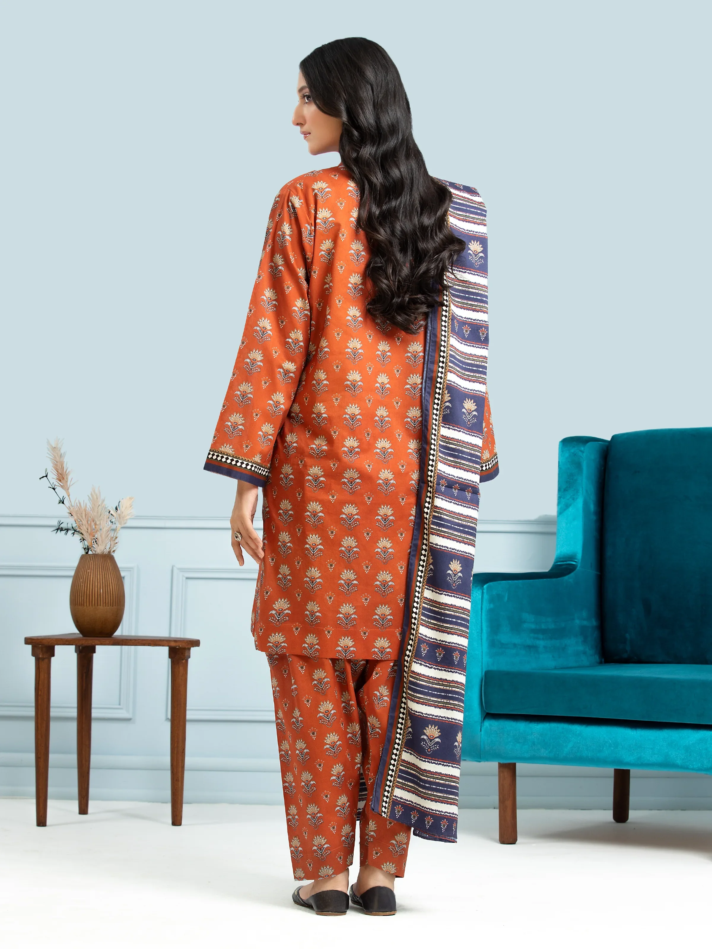 Unstitched Printed Khaddar Suit - EWU24A3-29717-3P - Image 2