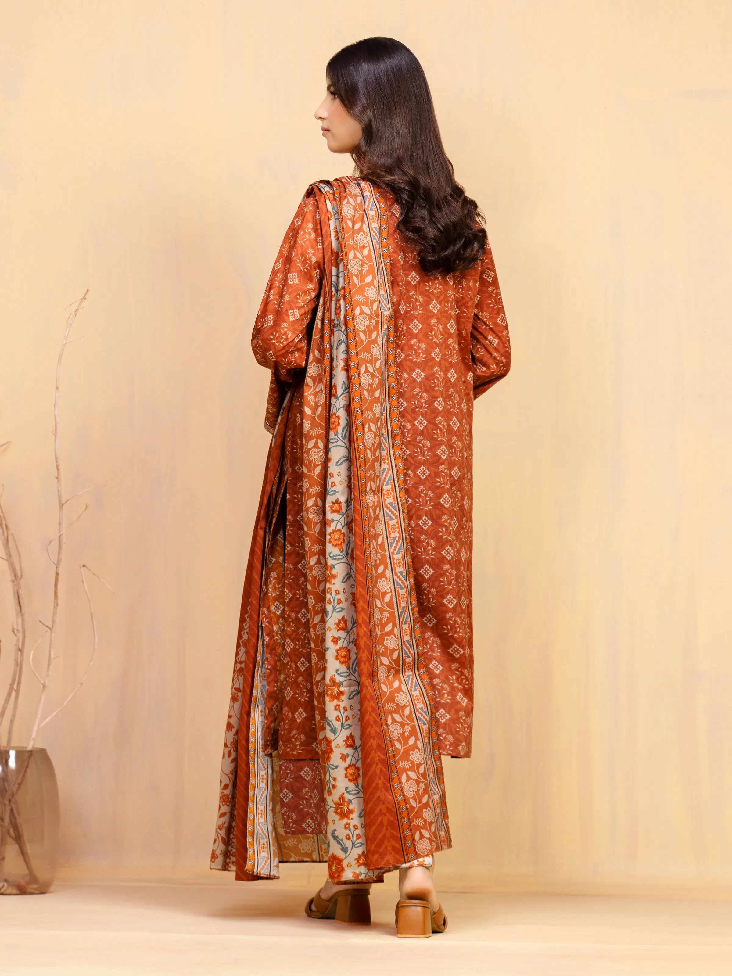 Unstitched  Printed Khaddar Shirt Trouser - EWU5A3-36128ST - Image 6