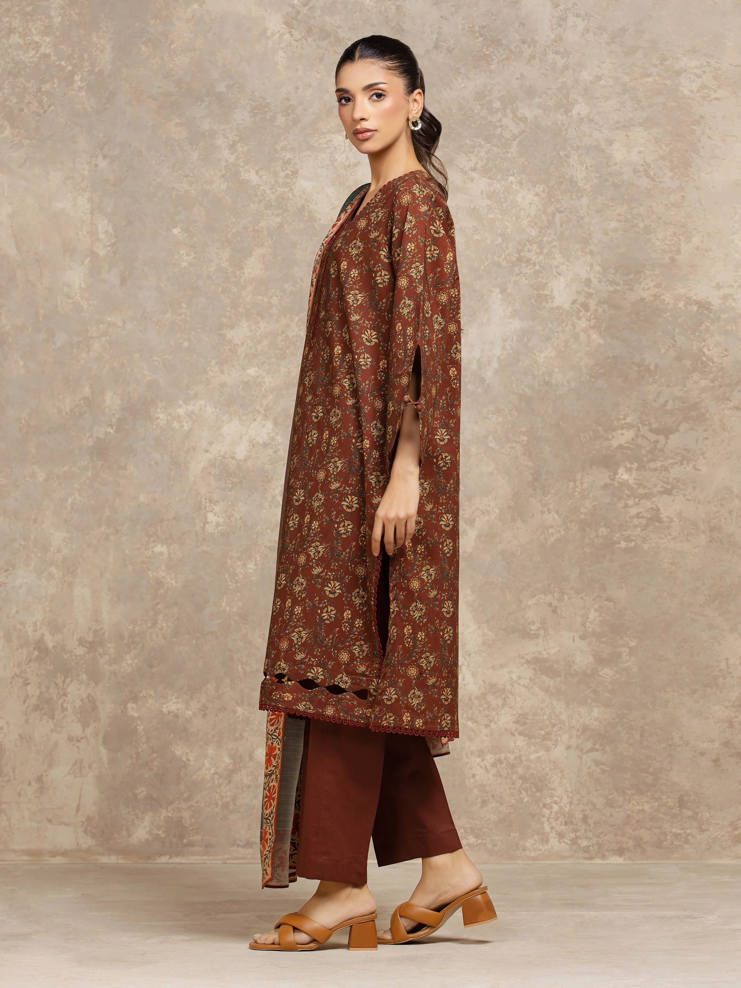 Unstitched Printed Khaddar Shirt - EWU5M3-033S - Image 4