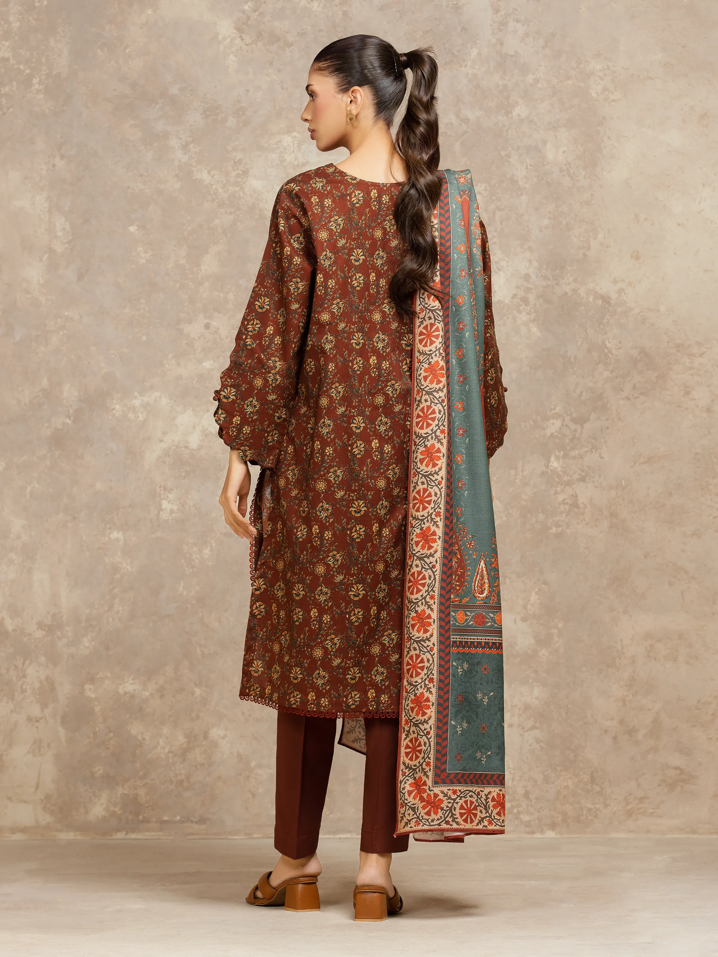 Unstitched Printed Khaddar Shirt - EWU5M3-033S - Image 5