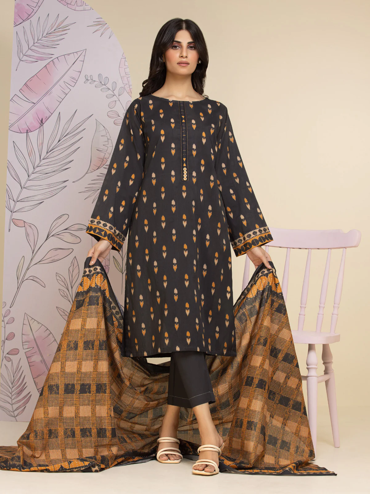 Unstitched Printed Lawn Suit - EWU24A1-26233-3P - Image 7