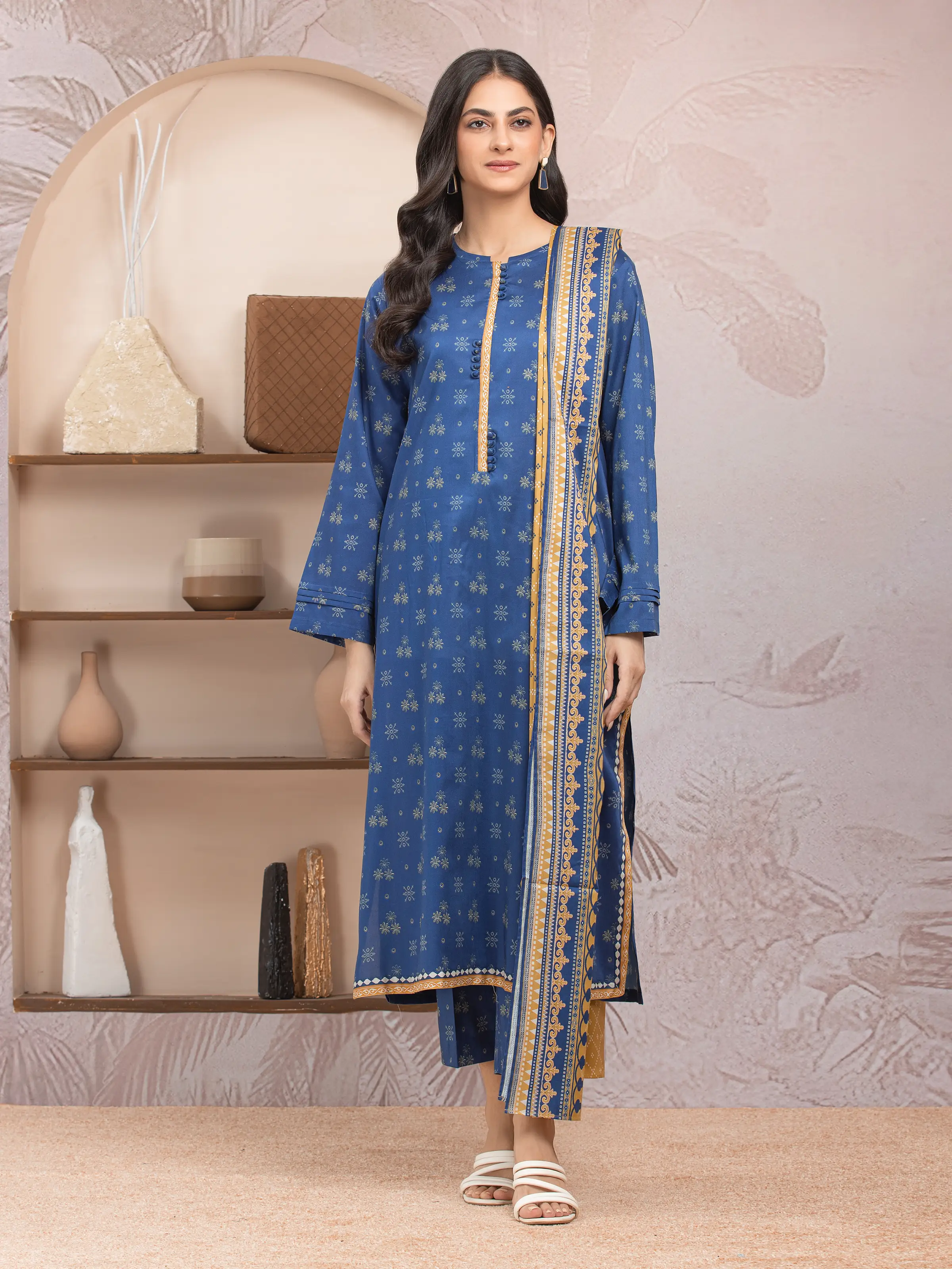 Unstitched  Printed Lawn Shirt - EWU5A1-35001S
