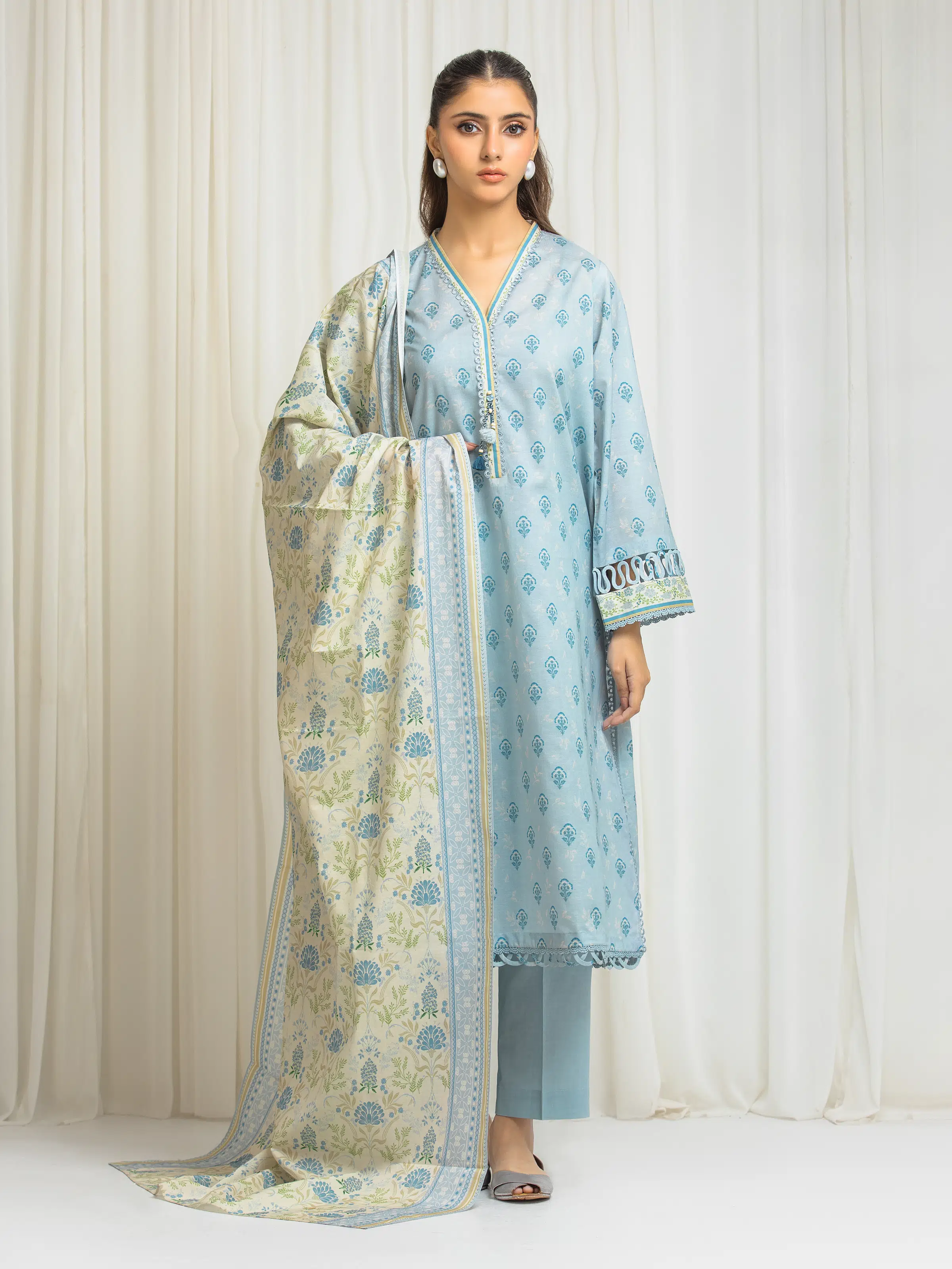 Unstitched Printed Lawn Suit - EWU6A1-36567-3P