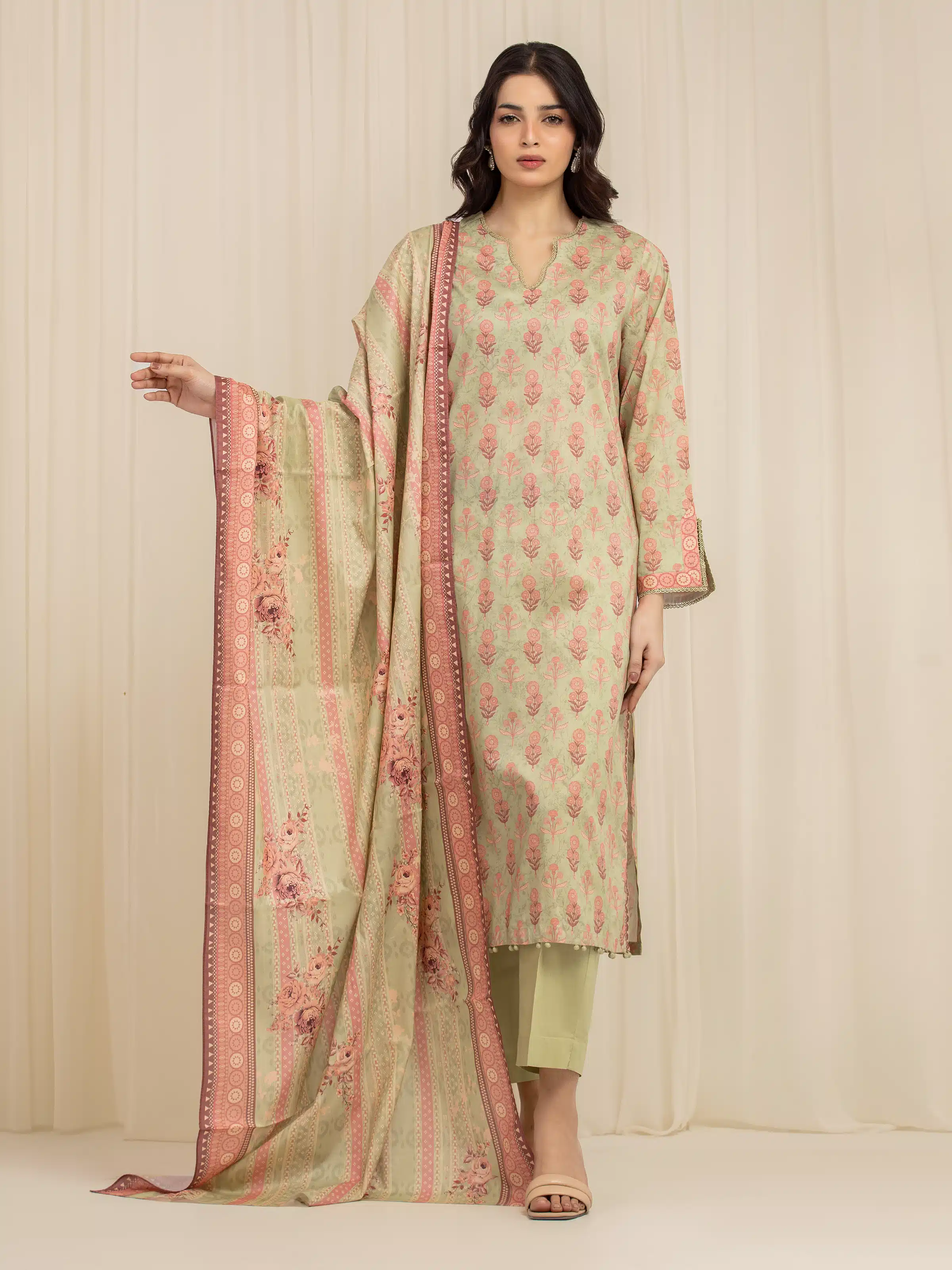 Unstitched Printed Lawn Suit - EWU6A1-36595-3P