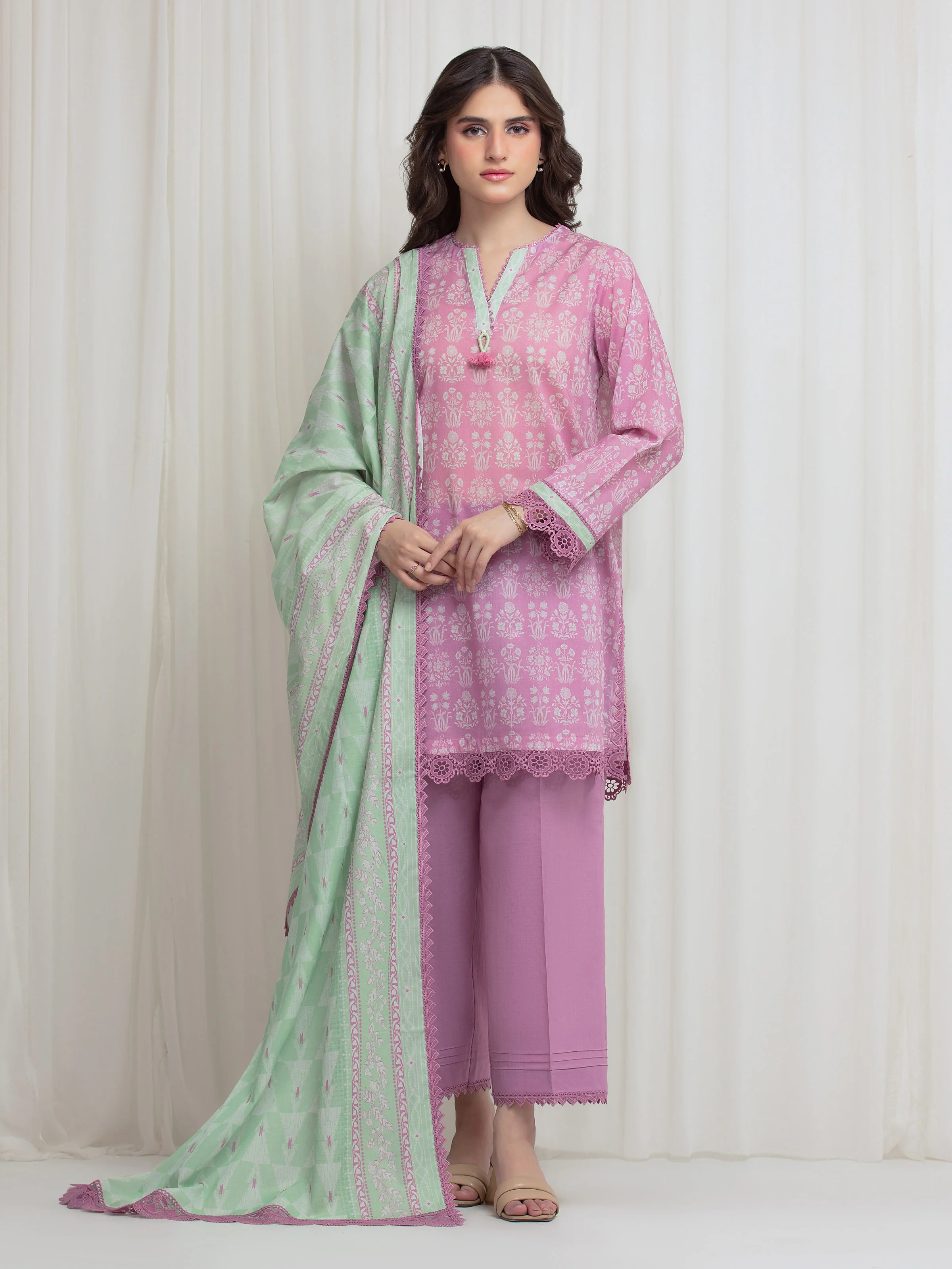 Unstitched Printed Lawn Suit - EWU6A1-36649-3P