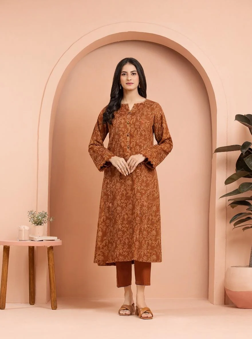 Unstitched Printed Khaddar Shirt Trouser - EWU24M3-101ST