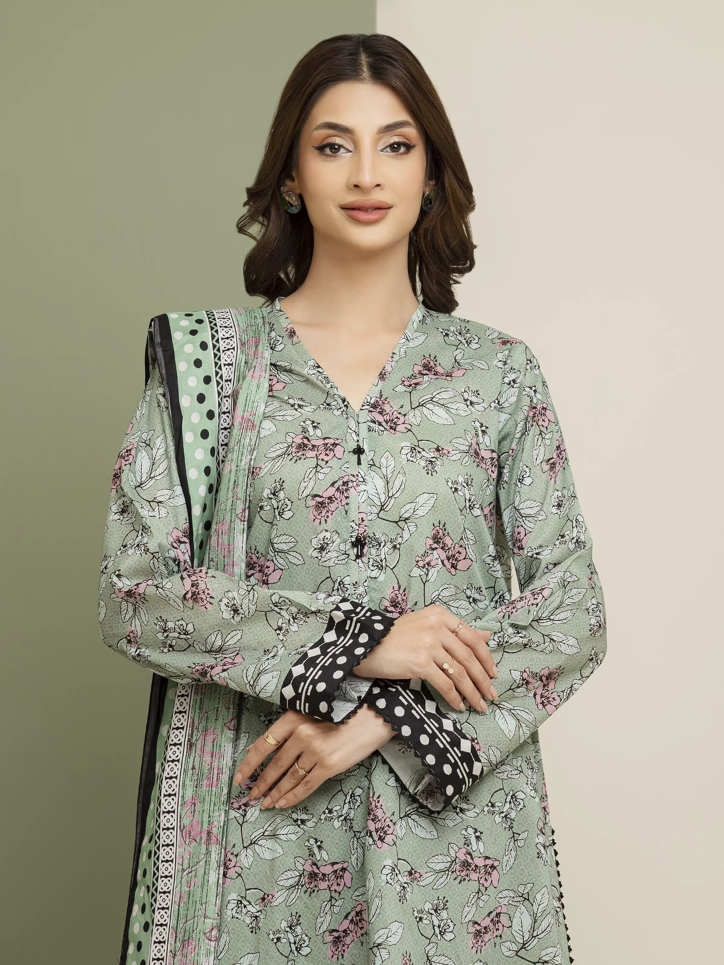 Unstitched Printed Lawn Shirt Dupatta - EWU5A1-35074SD - Image 2