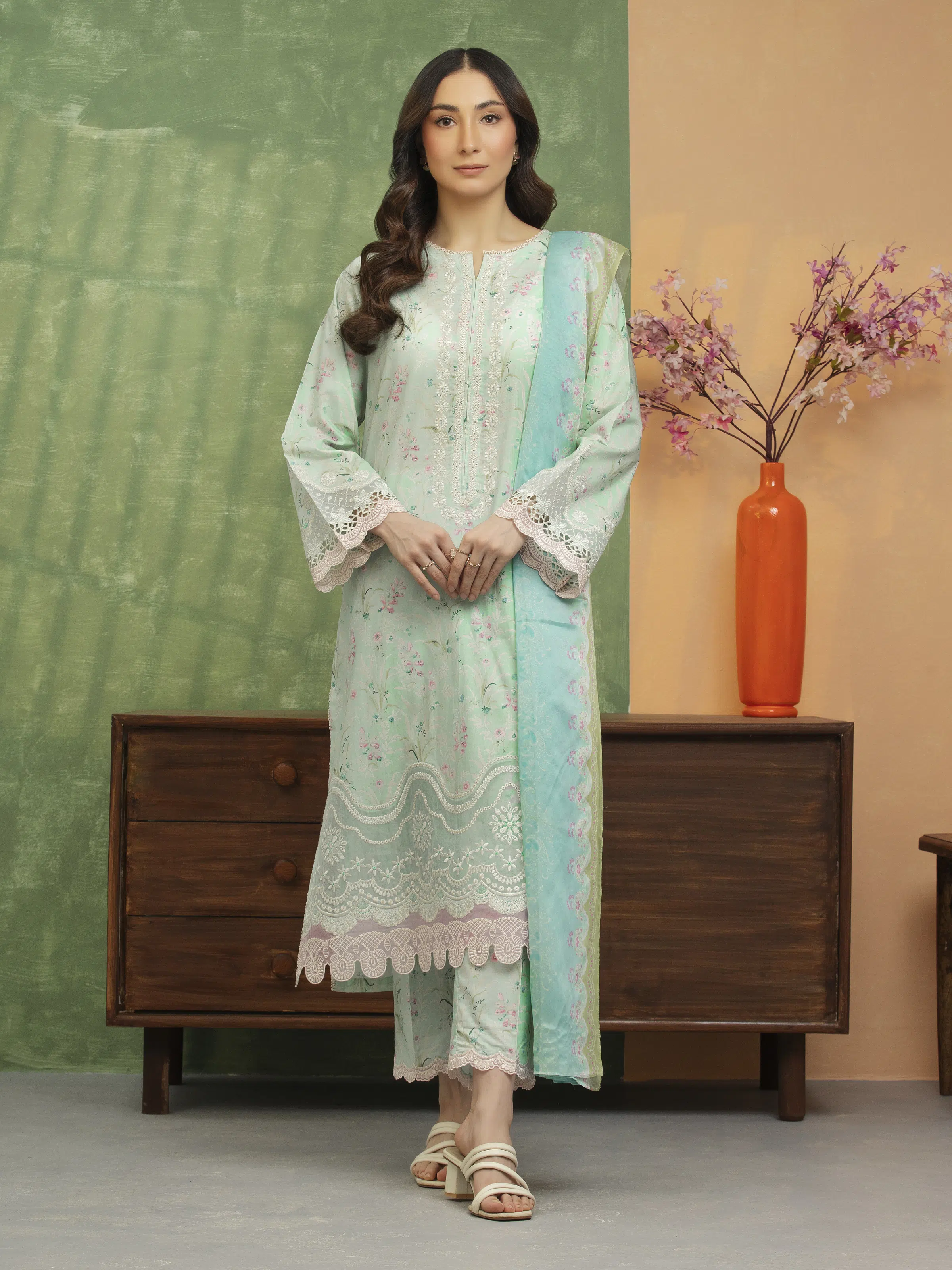 Unstitched Embroidered Lawn Suit - EWU5V1-31442-3P