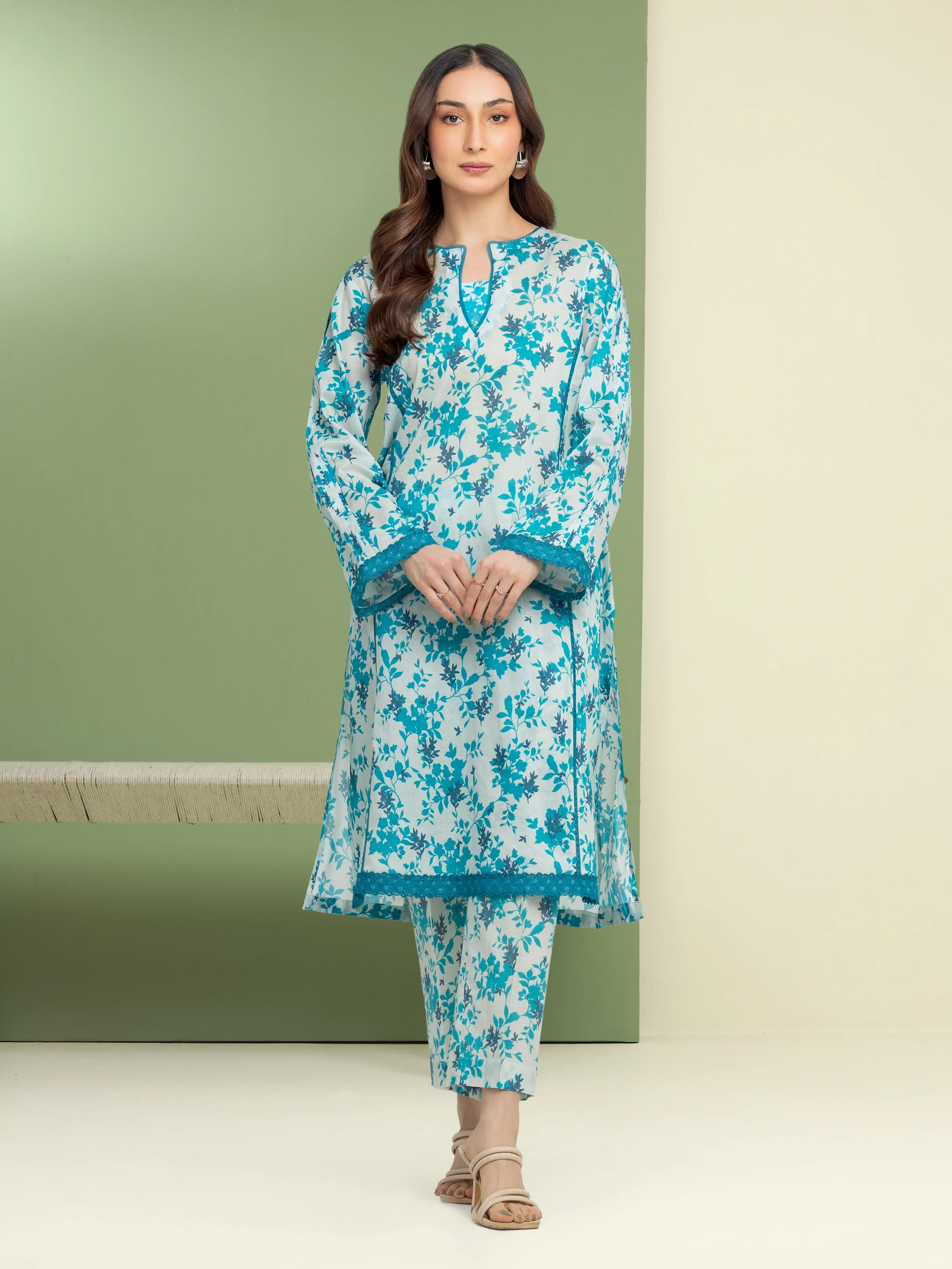 Unstitched Printed Lawn Shirt Trouser - EWU5A1-35605ST