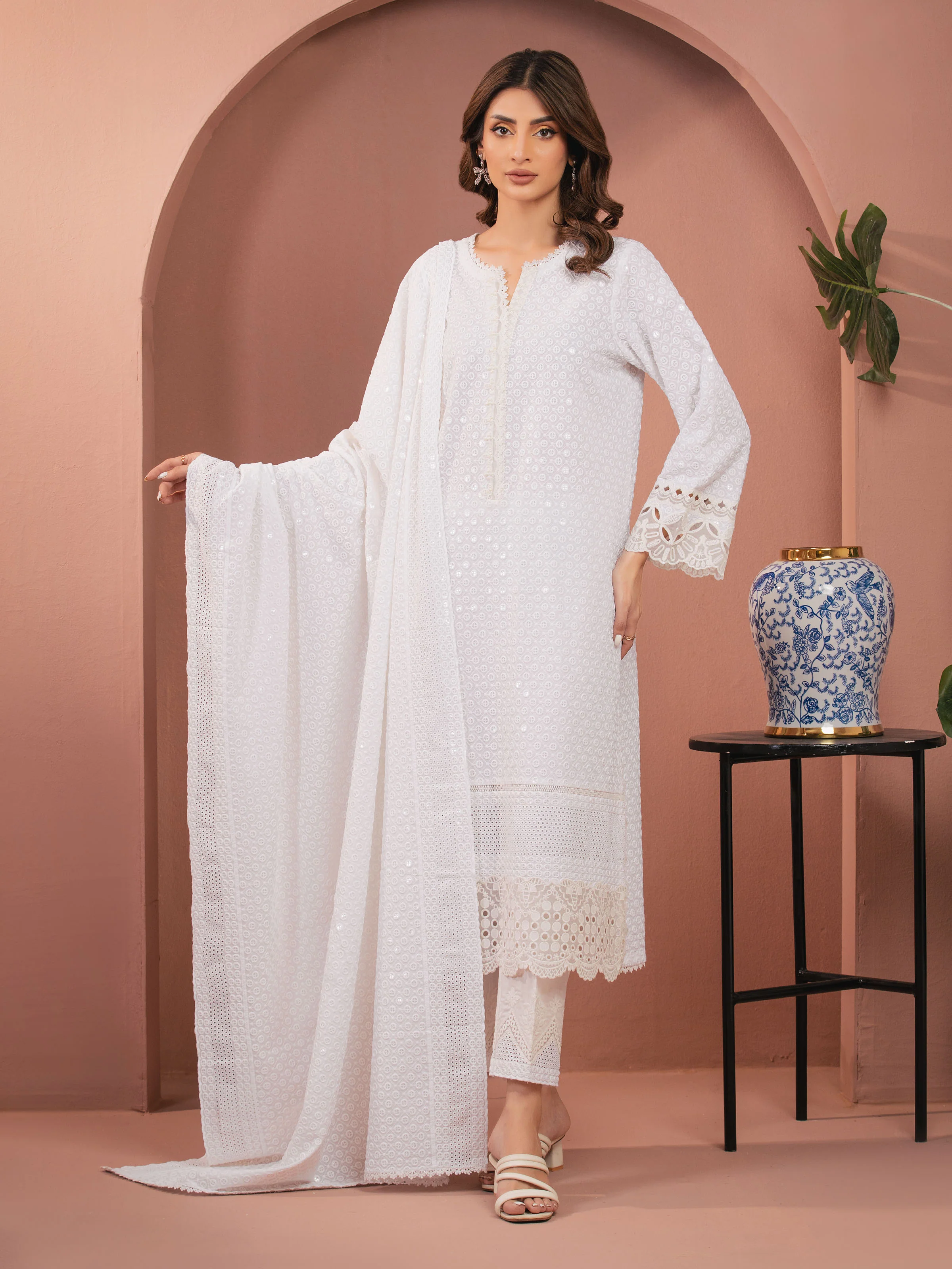 Unstitched Embroidered Cambric Suit - EWU5V2-31828-3P