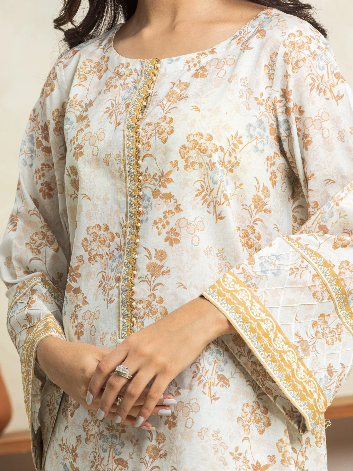 Unstitched Printed Lawn Shirt - EWU24A1-29037S - Image 2