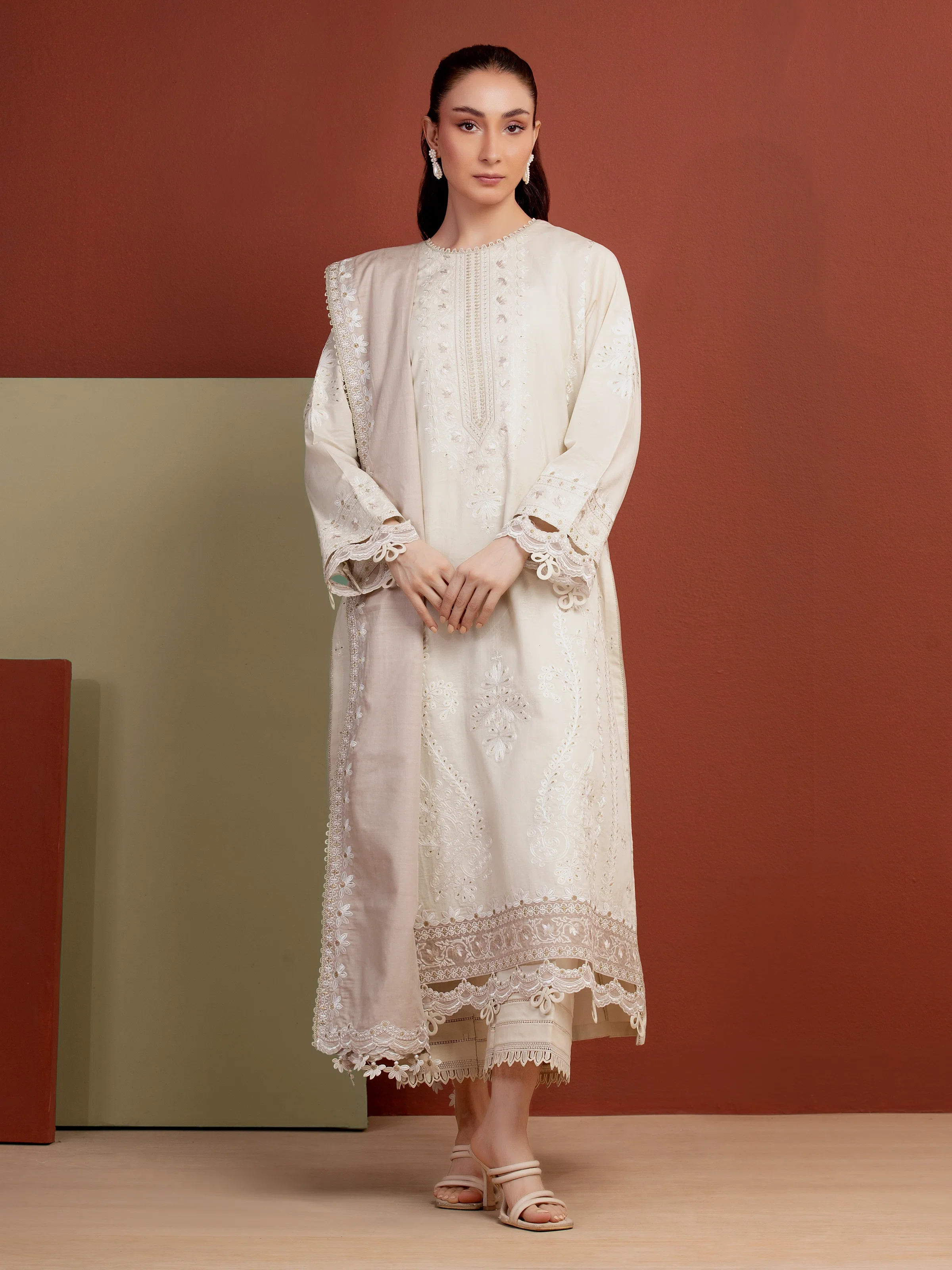 Unstitched Embroidered Jacquard Suit - EWU5V3-31156-3P