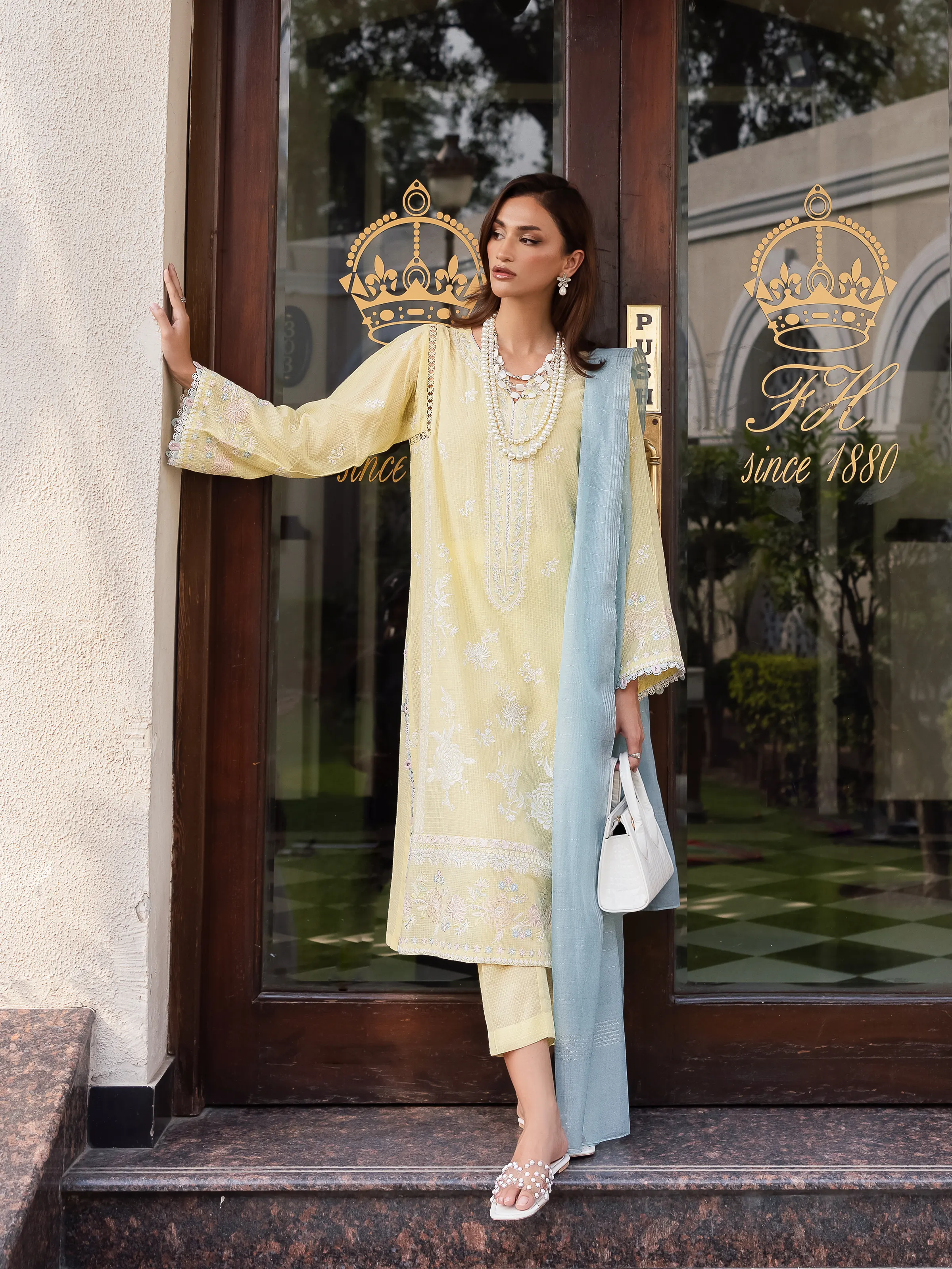 Unstitched Embroidered Lawn Suit - EWU5V1-31246-3P - Image 5