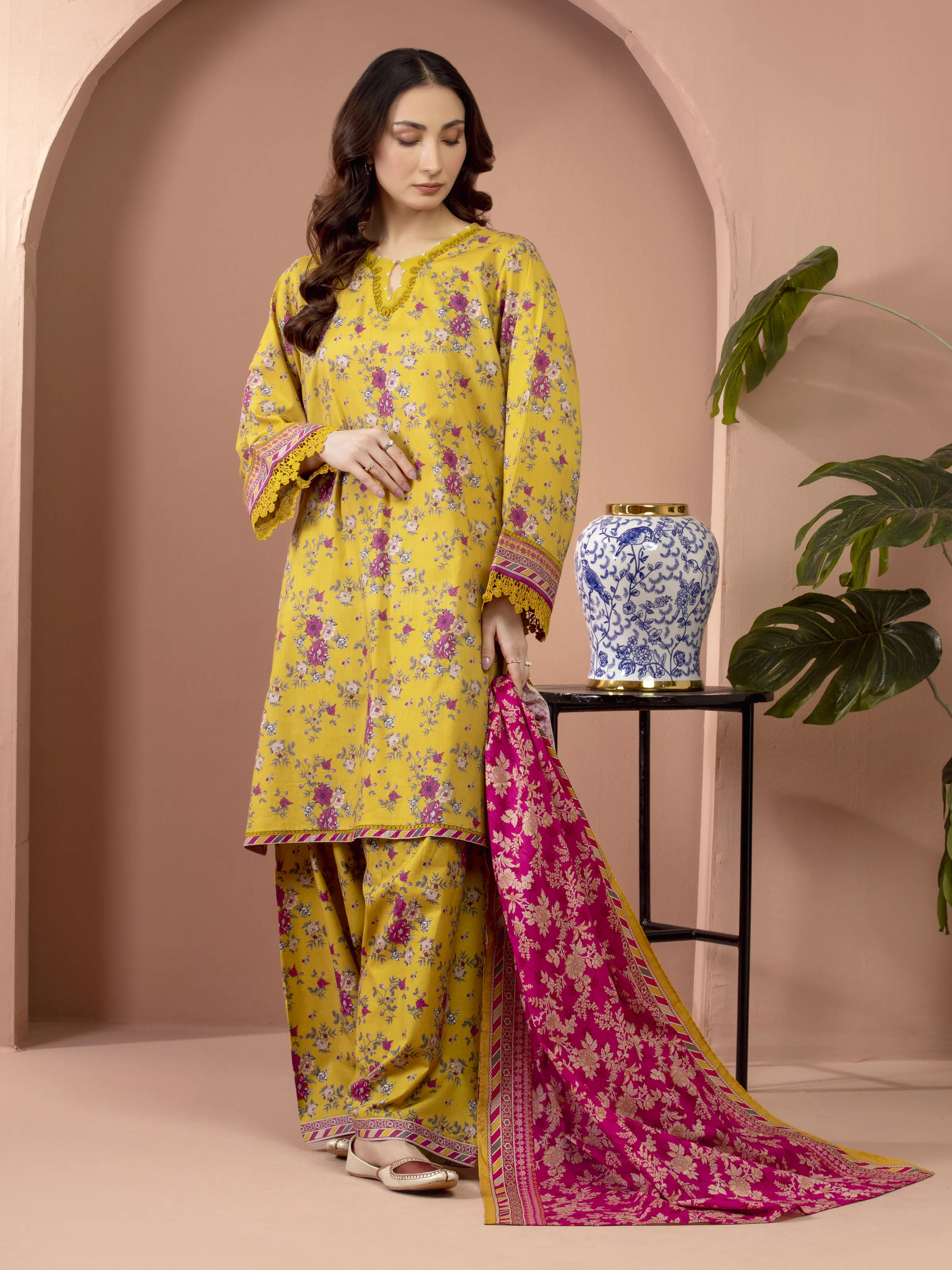 Unstitched Printed Lawn Suit - EWU5A1-35618-3P