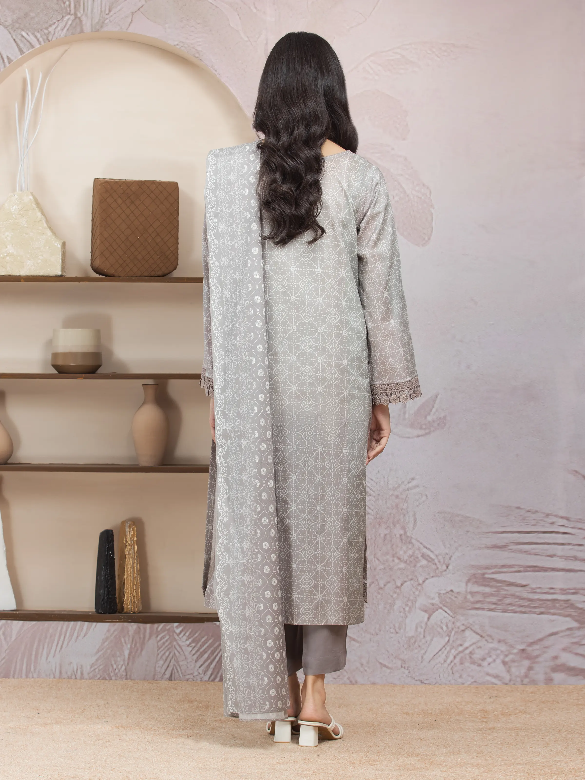 Unstitched Printed Lawn Suit - EWU5A1-35219-3P - Image 2