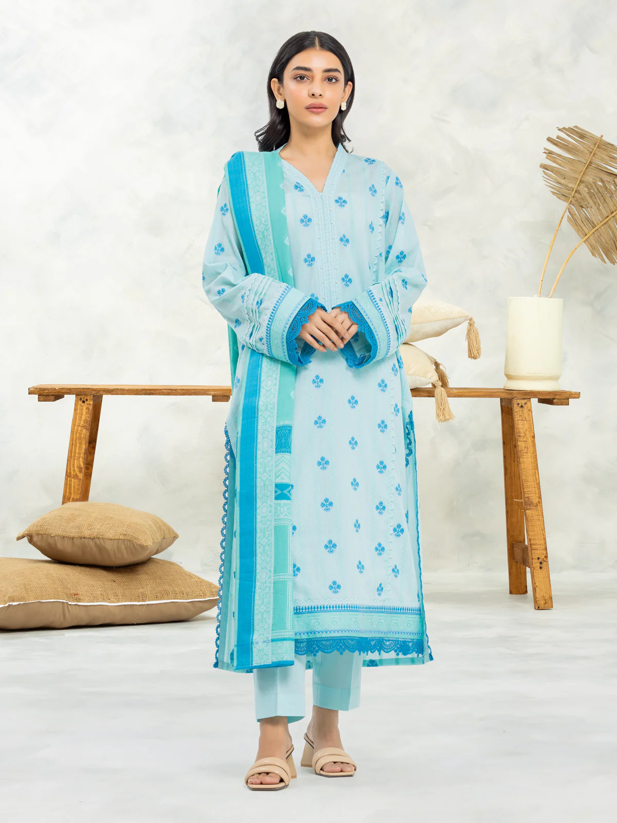 Unstitched Embroidered Jacquard Suit - EWU24V3-30047-3P