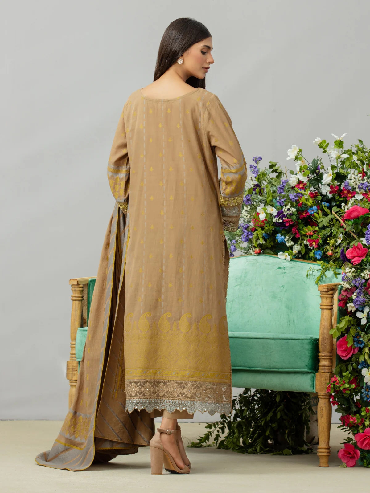Unstitched Embroidered Jacquard Suit - EWU24V3-26753-3P - Image 4