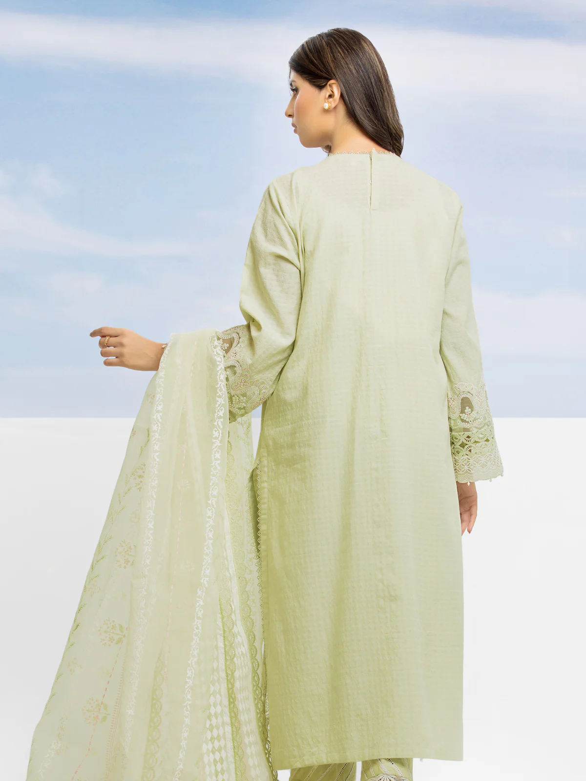 Unstitched Embroidered Dobby Suit - EWU24V7-28635-3P - Image 3