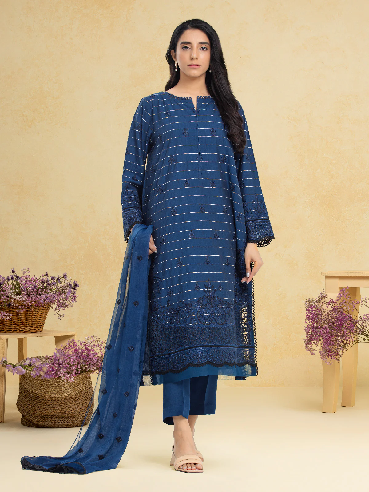 Unstitched Embroidered Cambric Suit - EWU24V2-30123-3P - Image 2