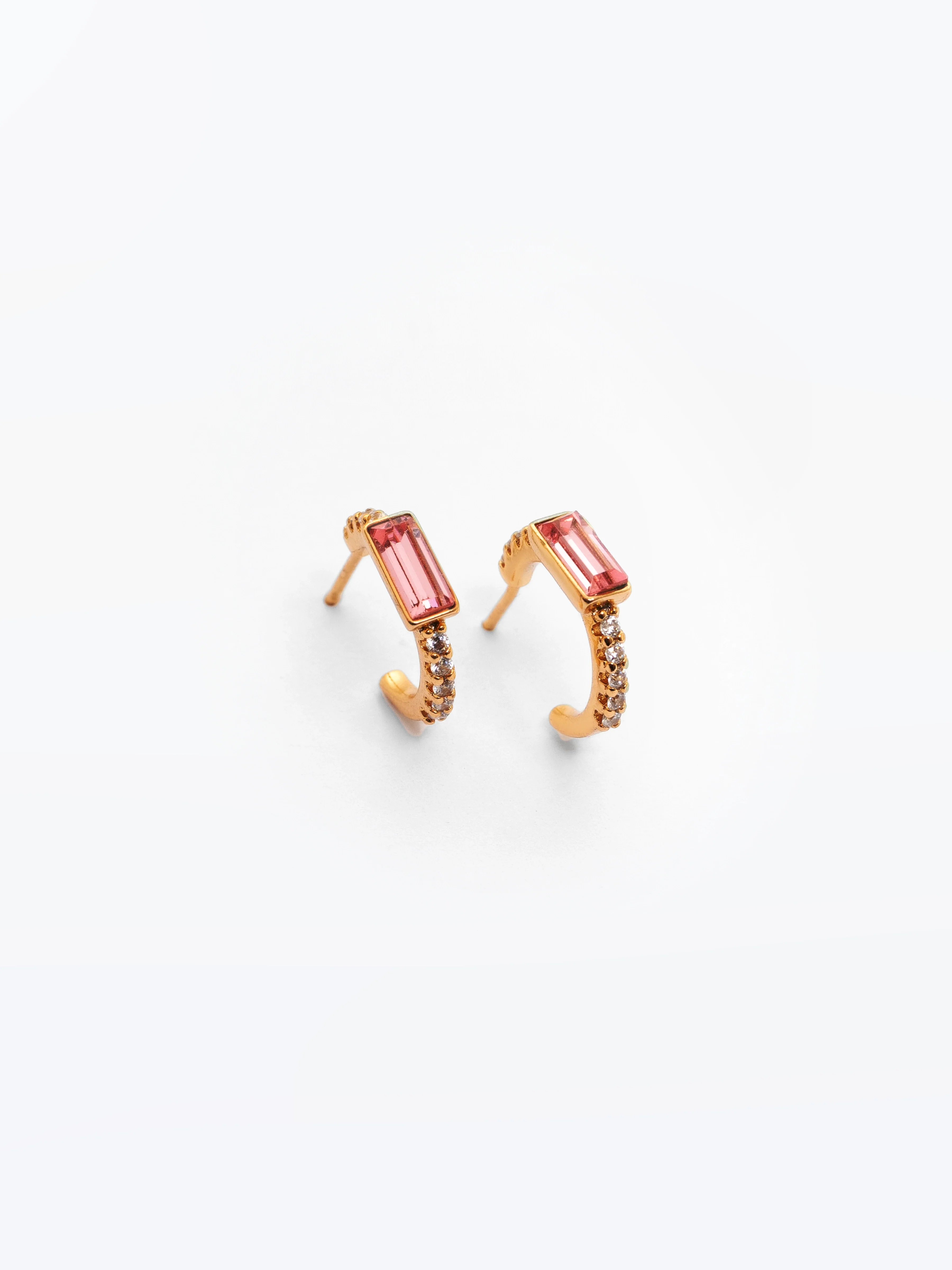 Pink Gold Hoop Earrings - EAWE5-012