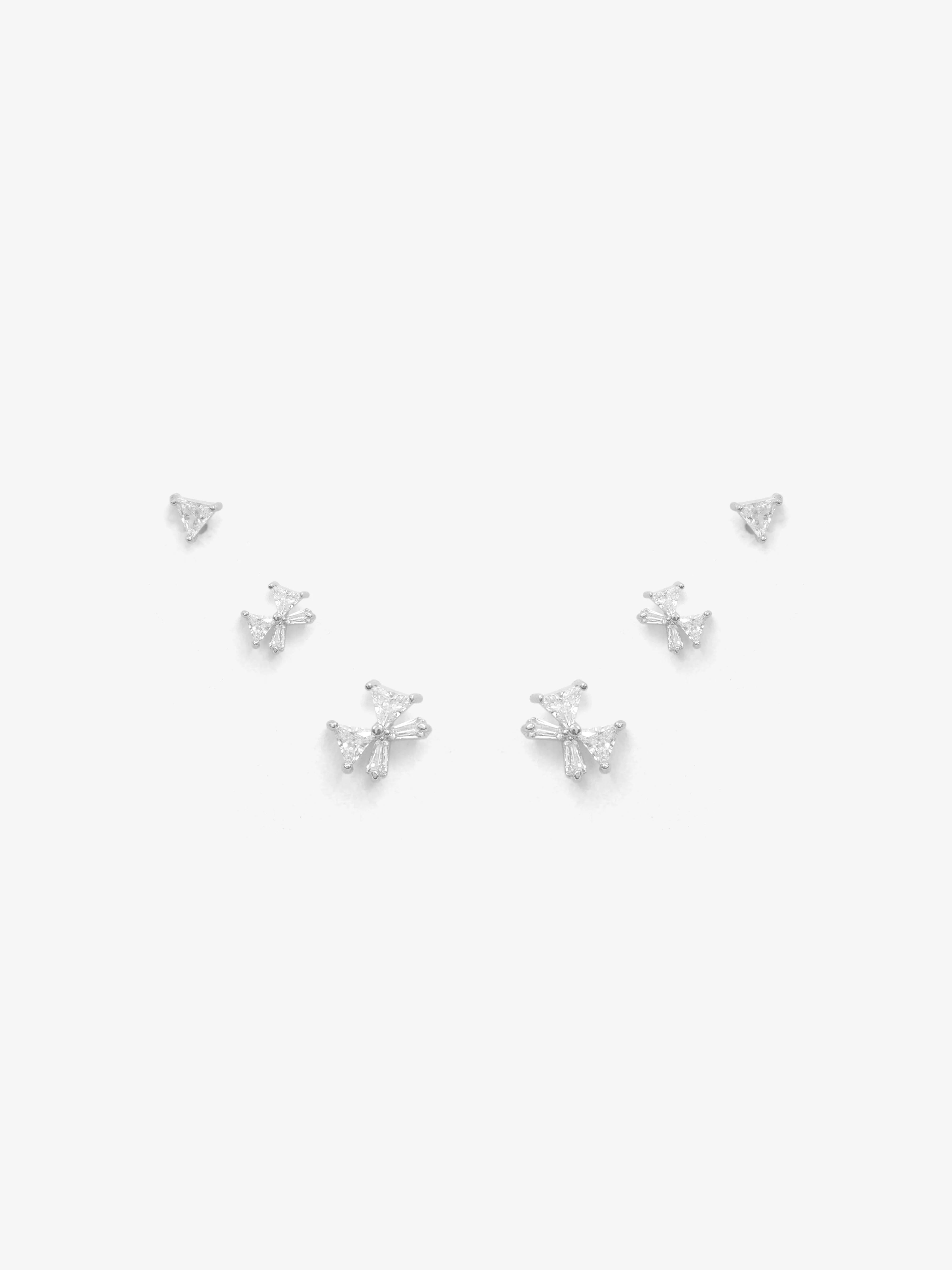 Star Drop Silver Earrings  - EAWE5-110