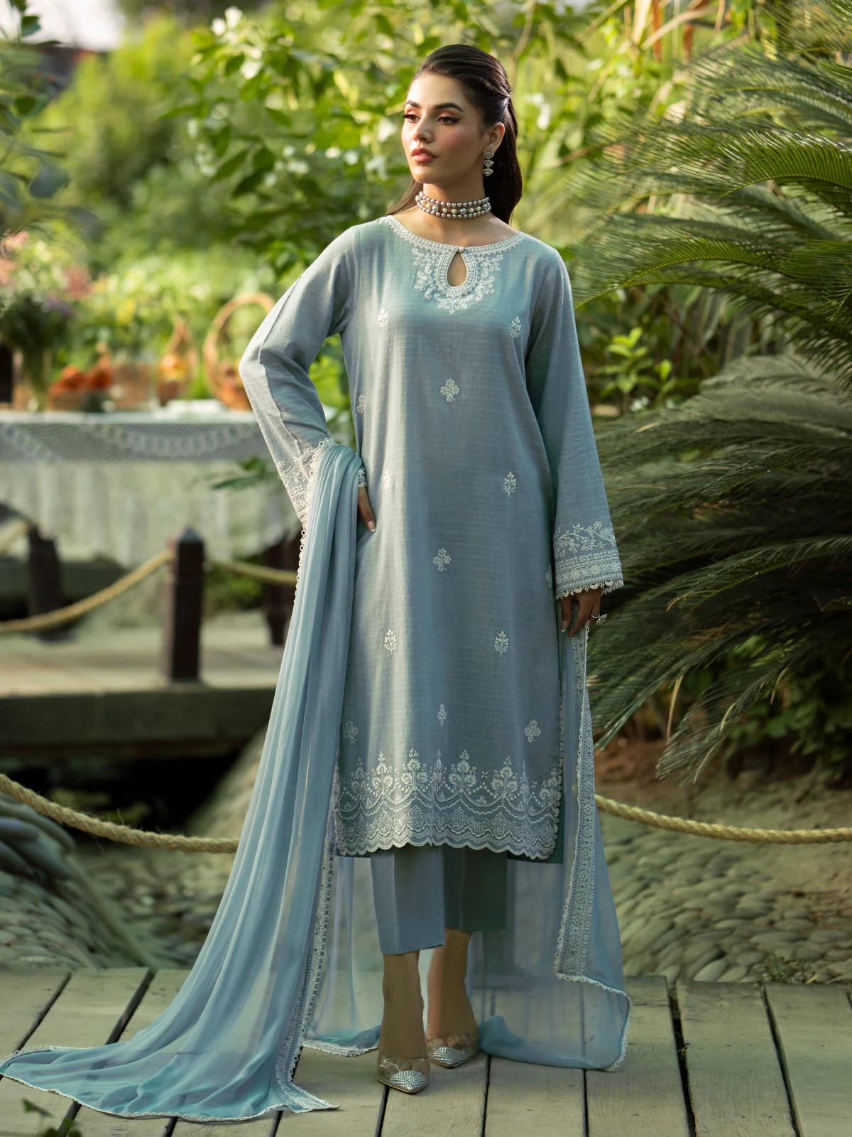 Unstitched Embroidered Dobby Suit - EWU24V7-28784-3P