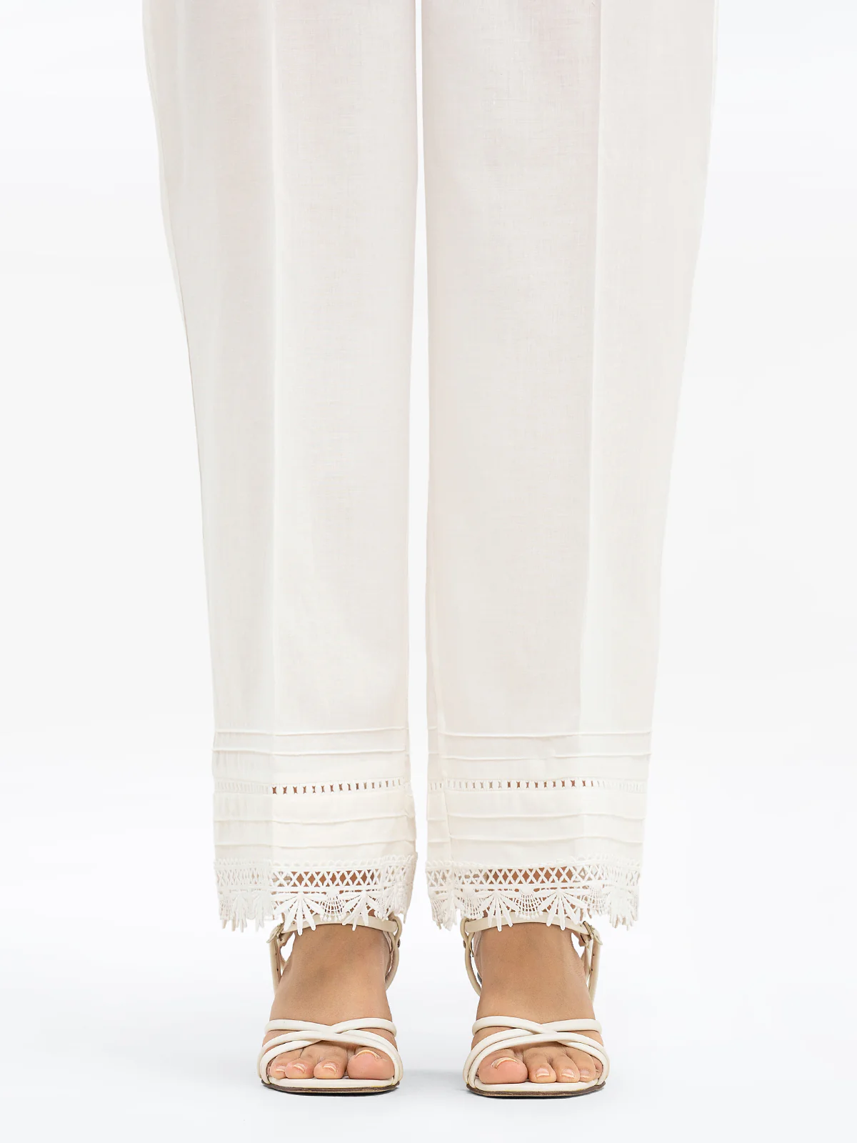 Women's White Trouser - EWBEB24-76573