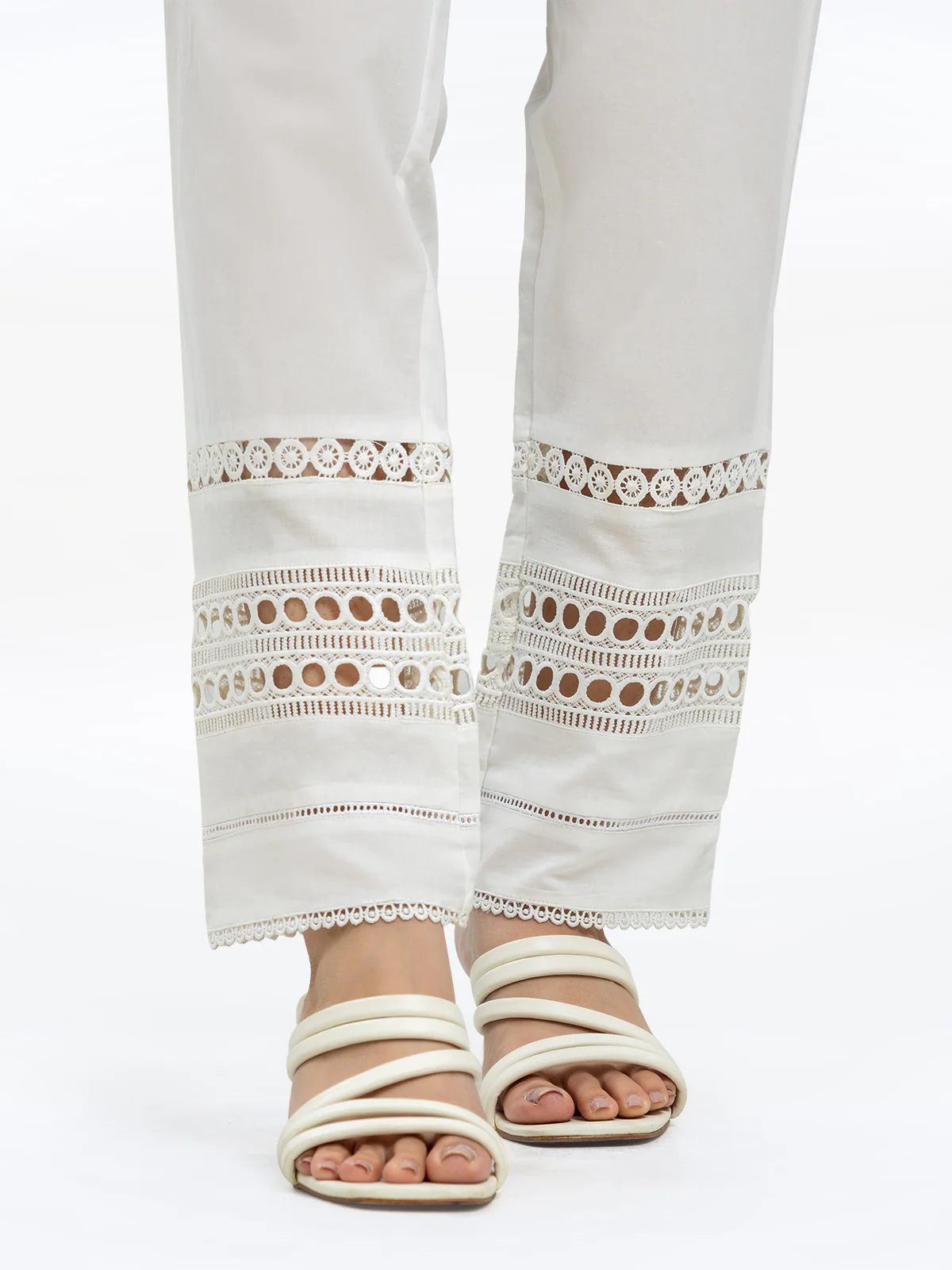 Women's White Trouser - EWBEB24-76579